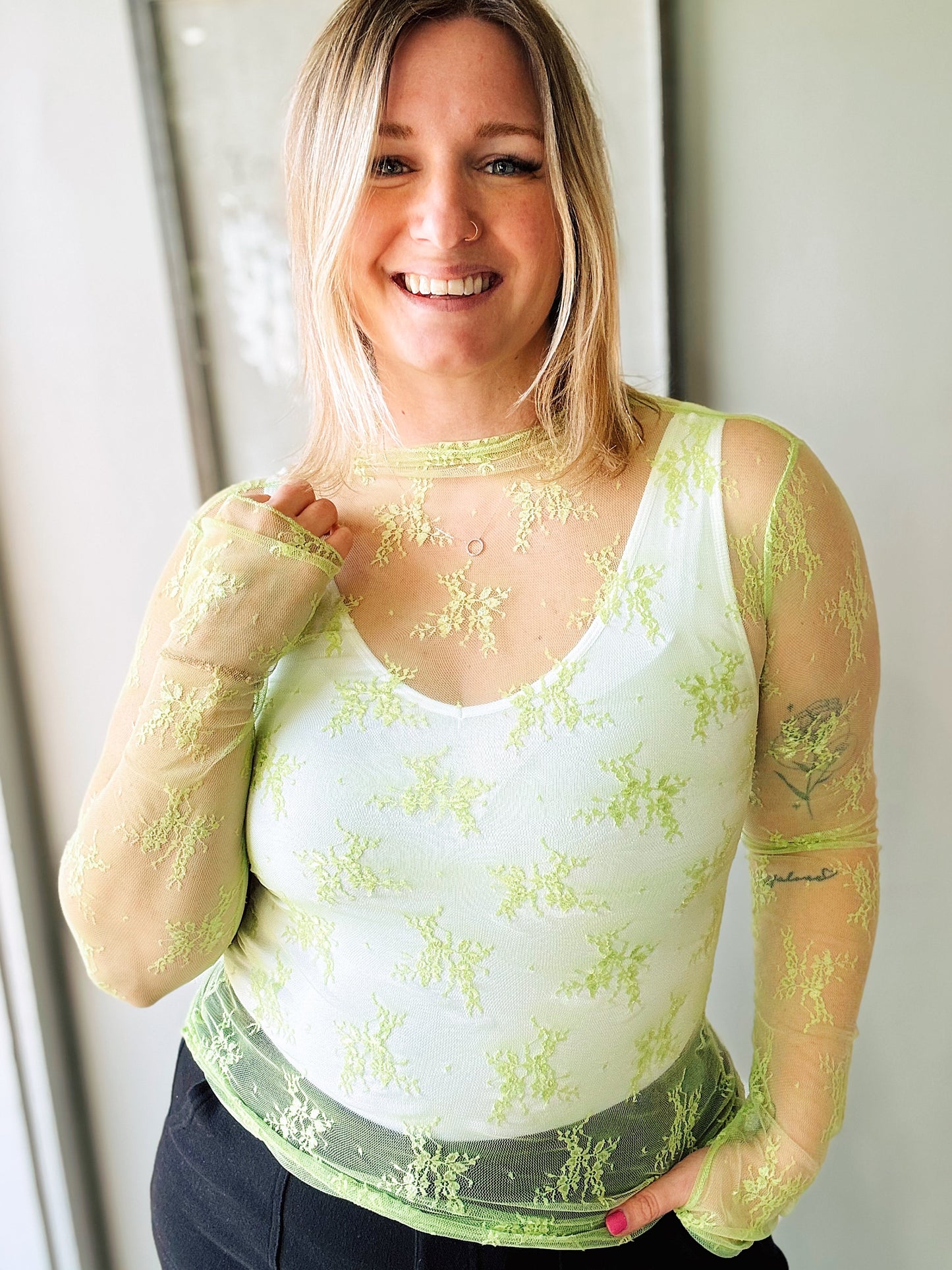 Spring Lace Overlay Tops