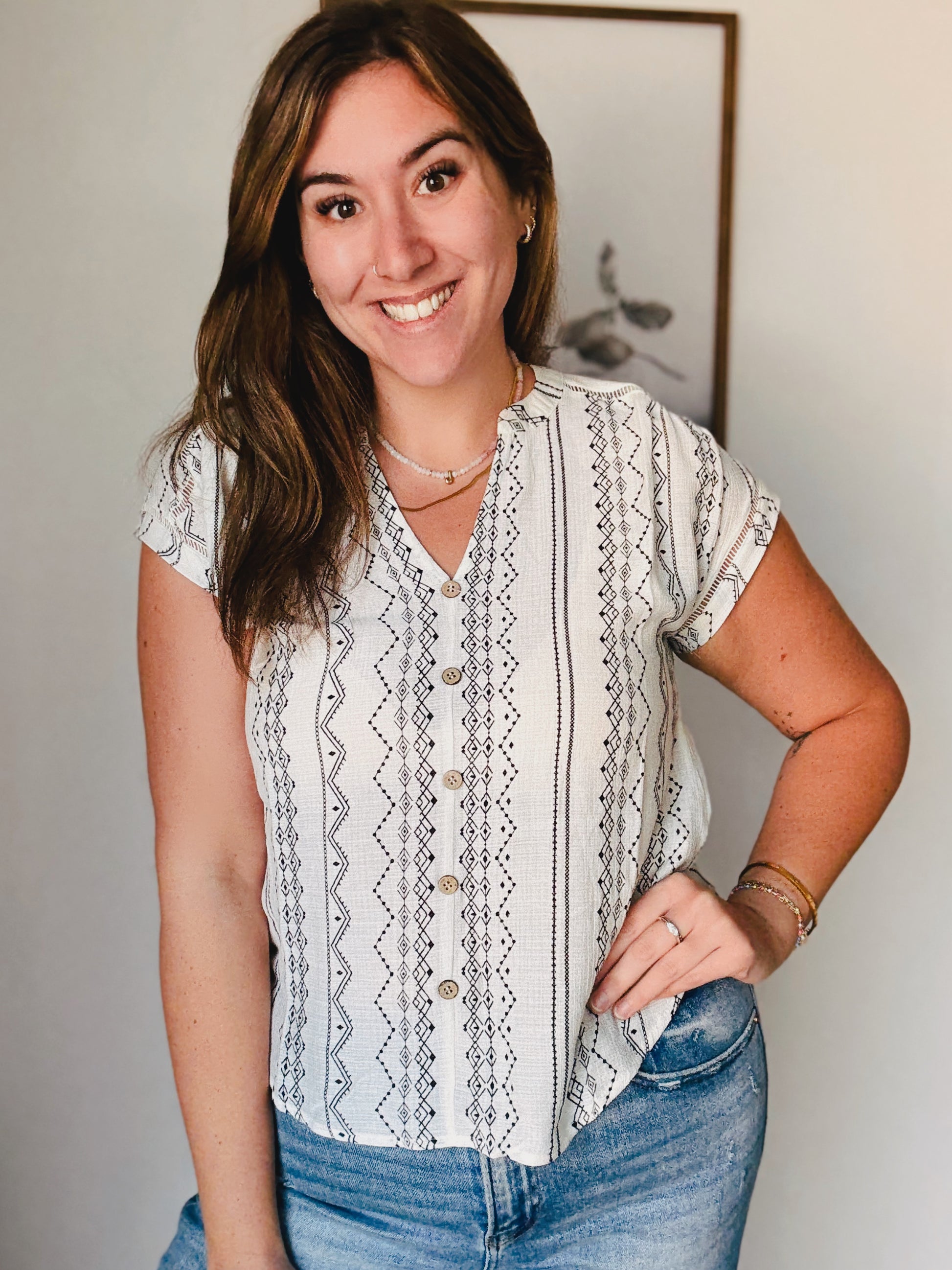 Geo Pattern Button Down