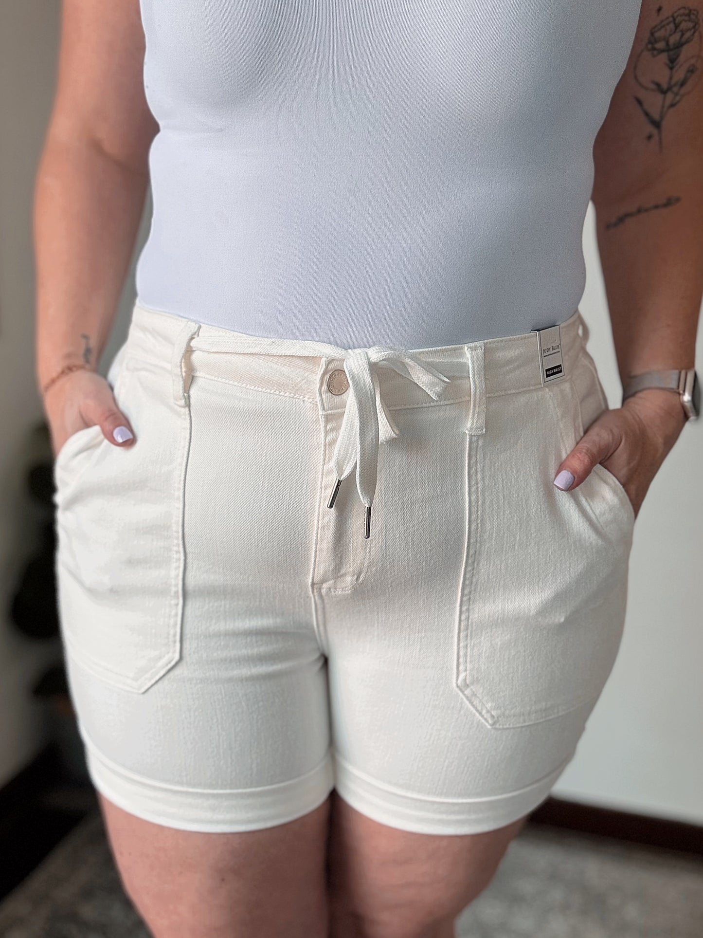 Judy Blue Cream & Sugar Shorts