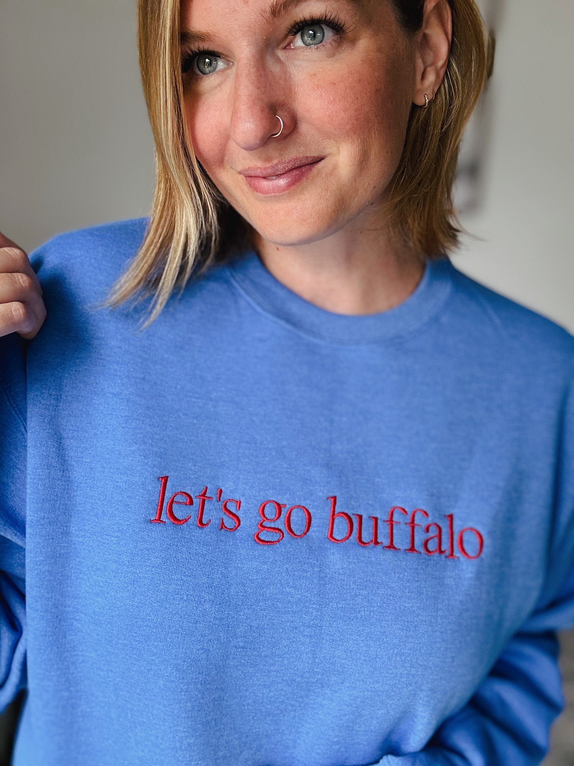 Let's Go Buffalo Embroidered Sweatshirt
