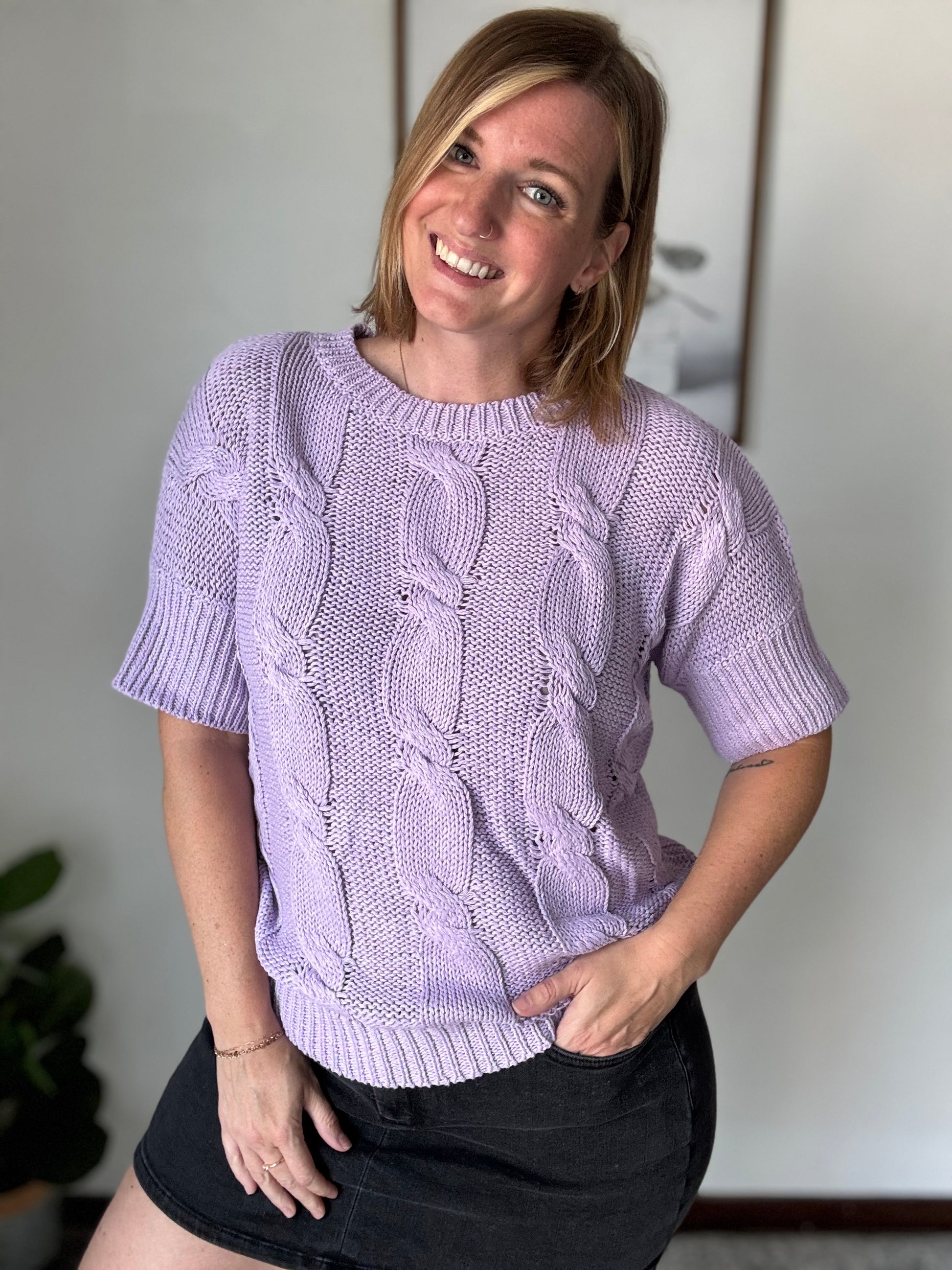 Chunky Cable Knit Top
