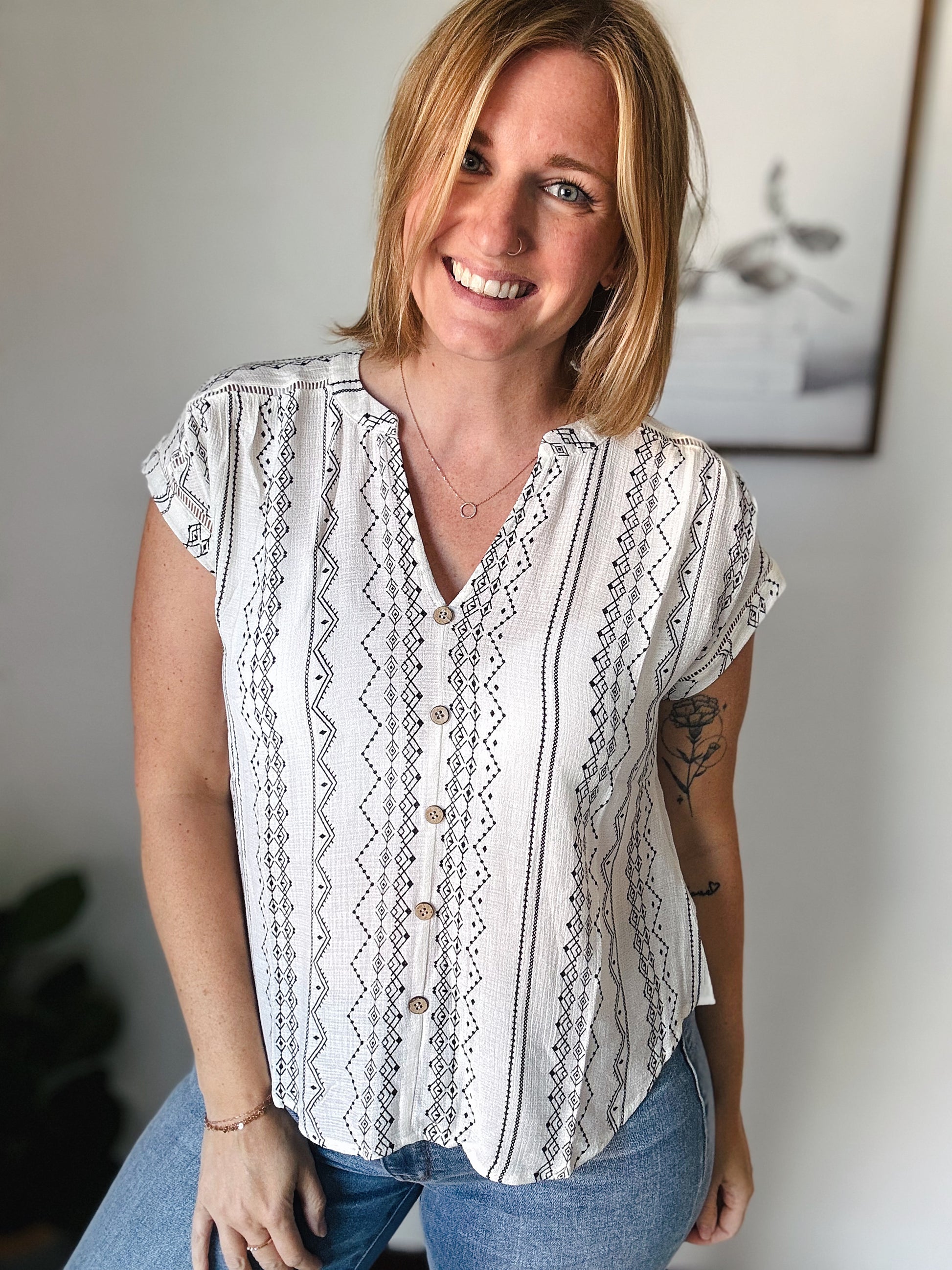 Geo Pattern Button Down