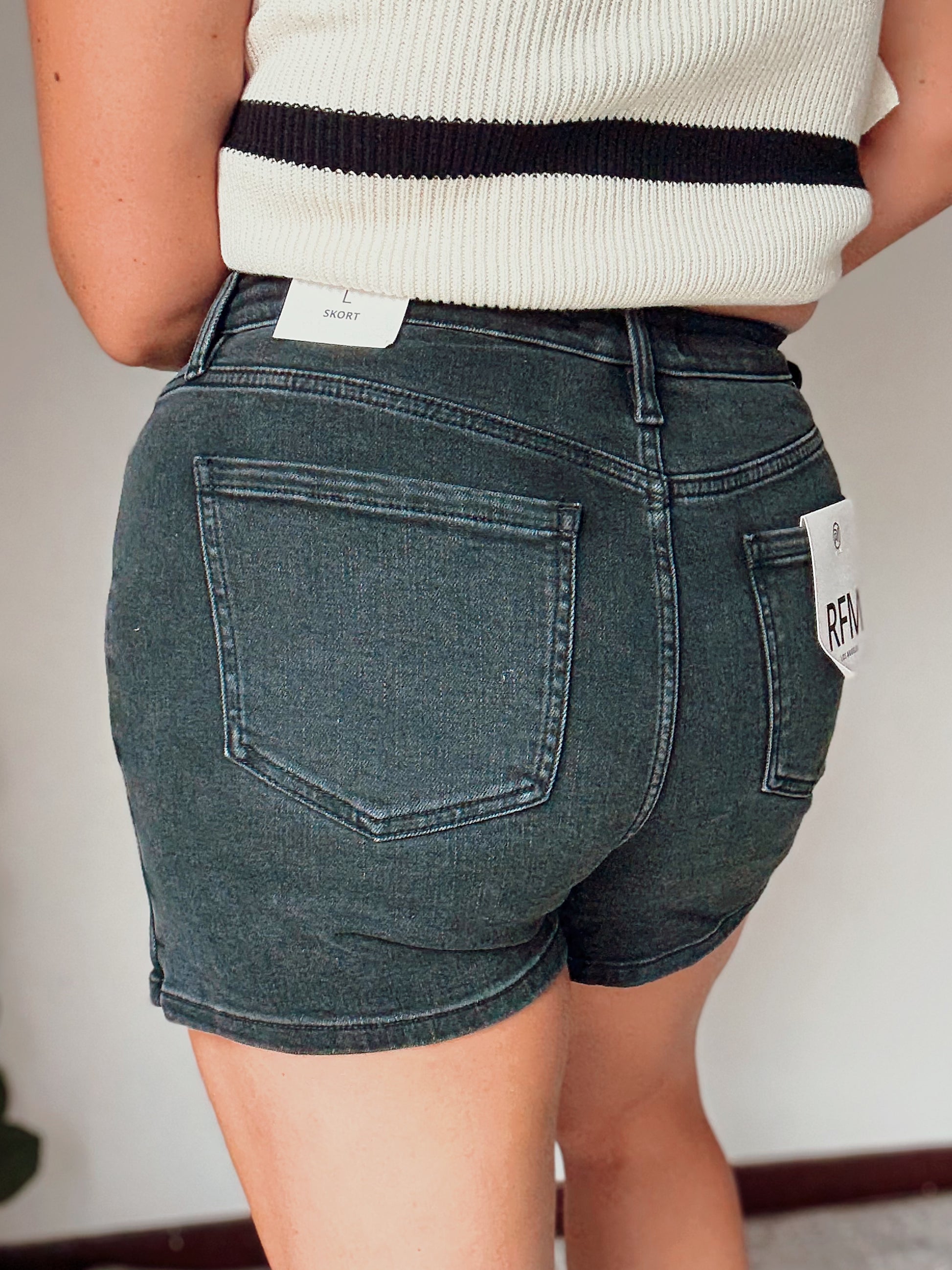 Little Black Jean Skort