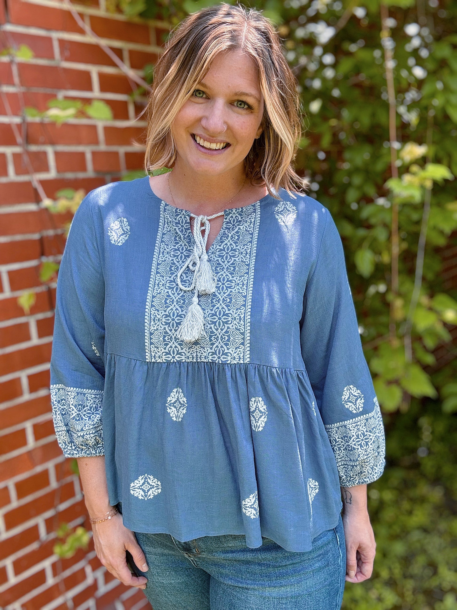 Sky Stitch Top
