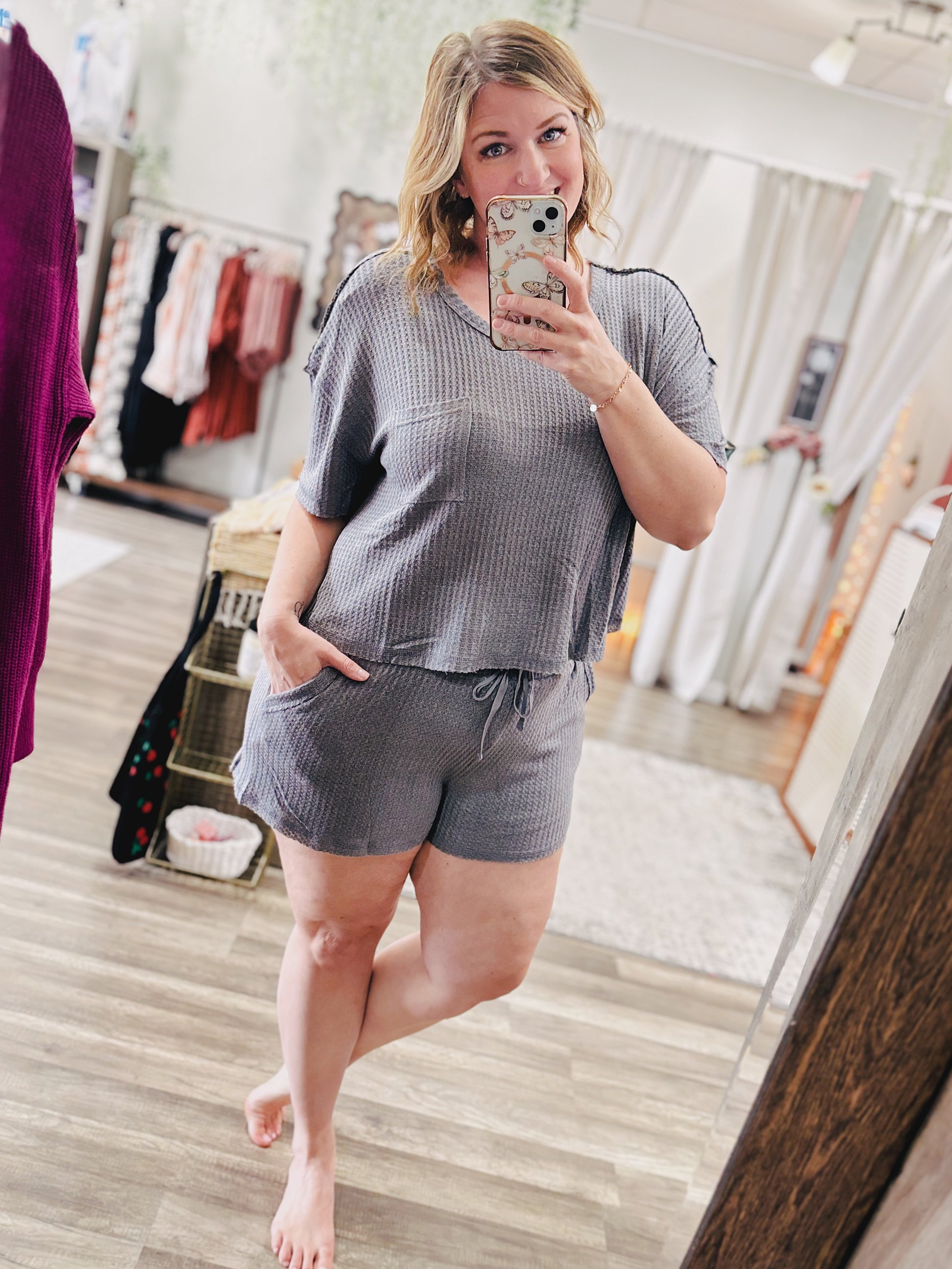 DOTD Gray Days Shorts Set