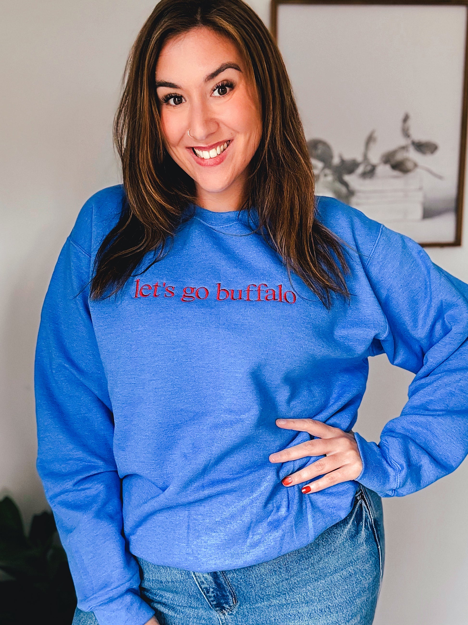 Let's Go Buffalo Embroidered Sweatshirt