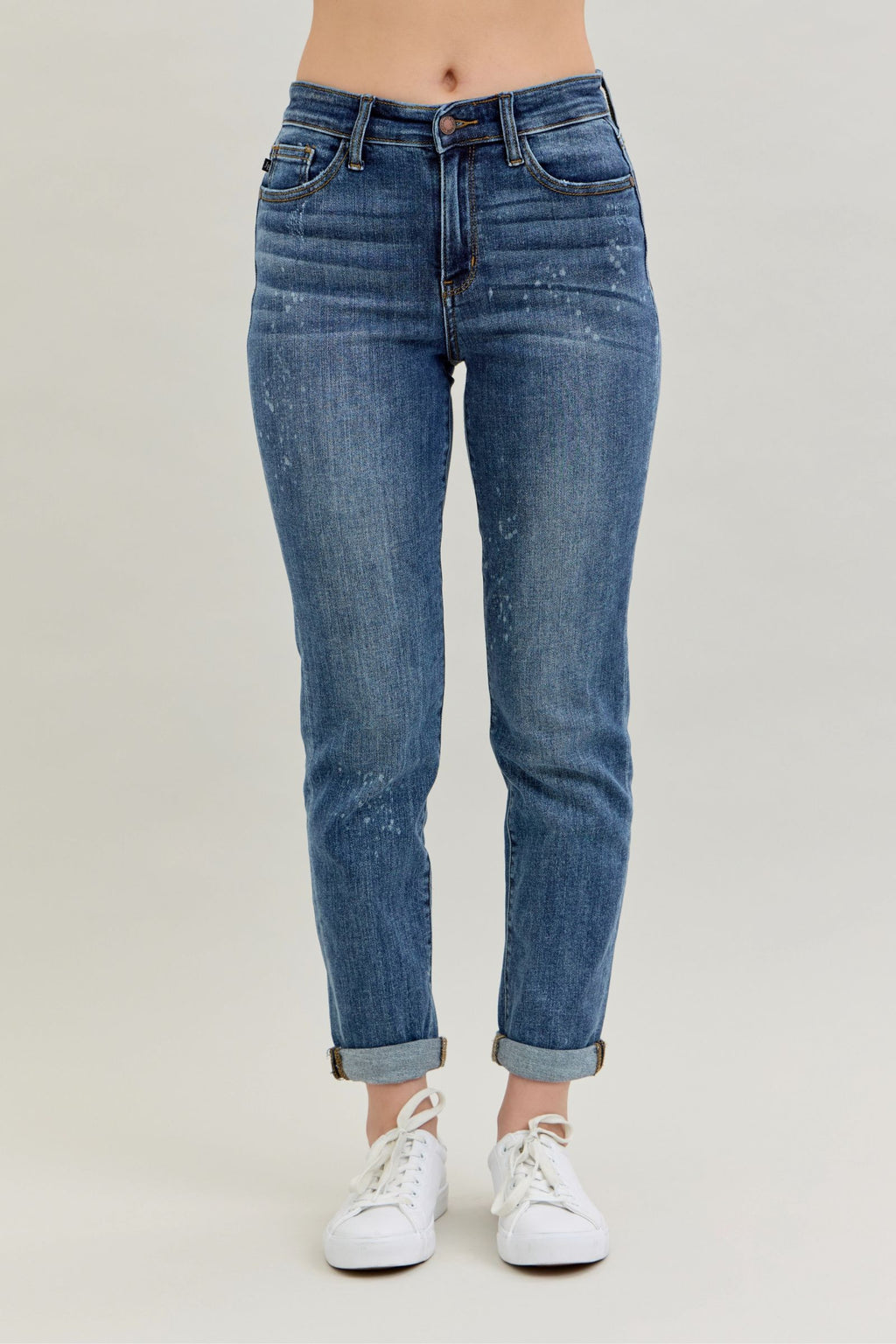 Judy Blue Bleach Splash Boyfriend Jeans