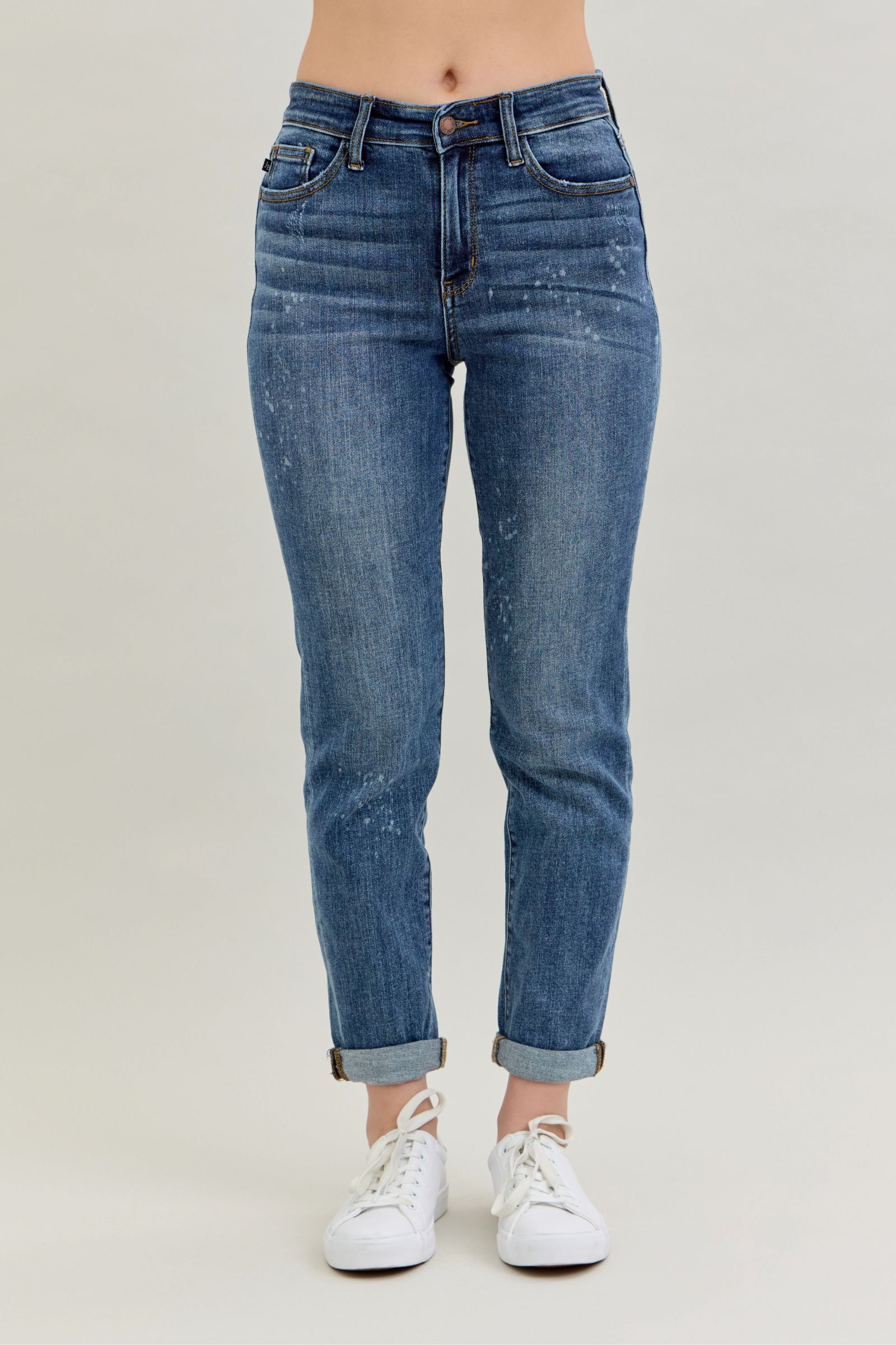 Judy Blue Bleach Splash Boyfriend Jeans