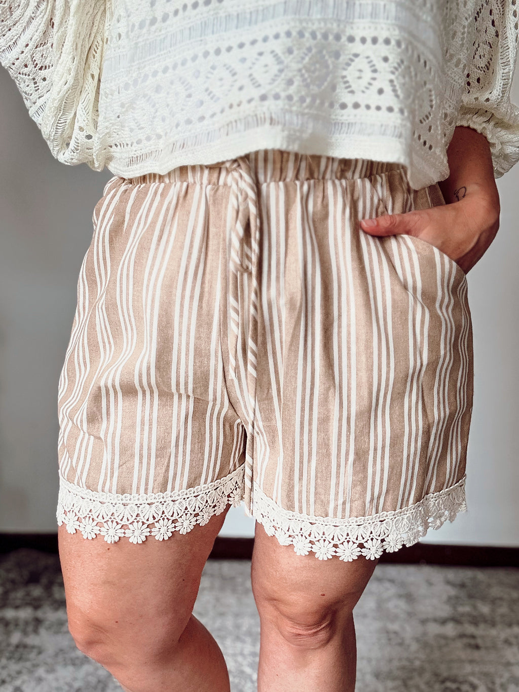 Crochet Trim Shorts