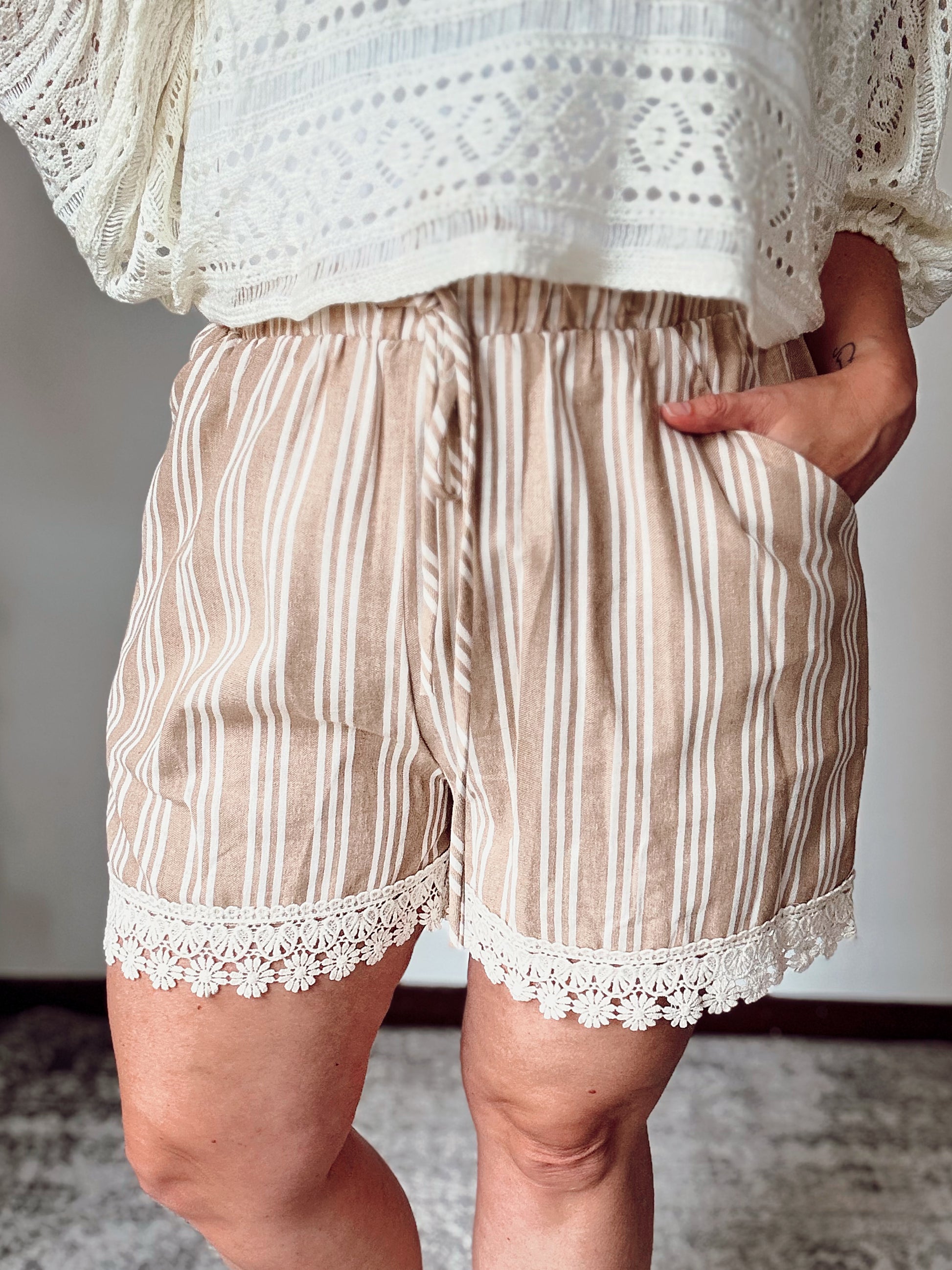 Crochet Trim Shorts