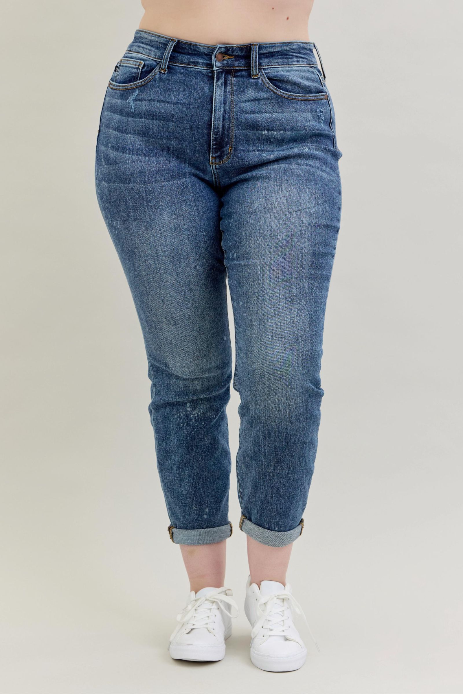 Judy Blue Bleach Splash Boyfriend Jeans