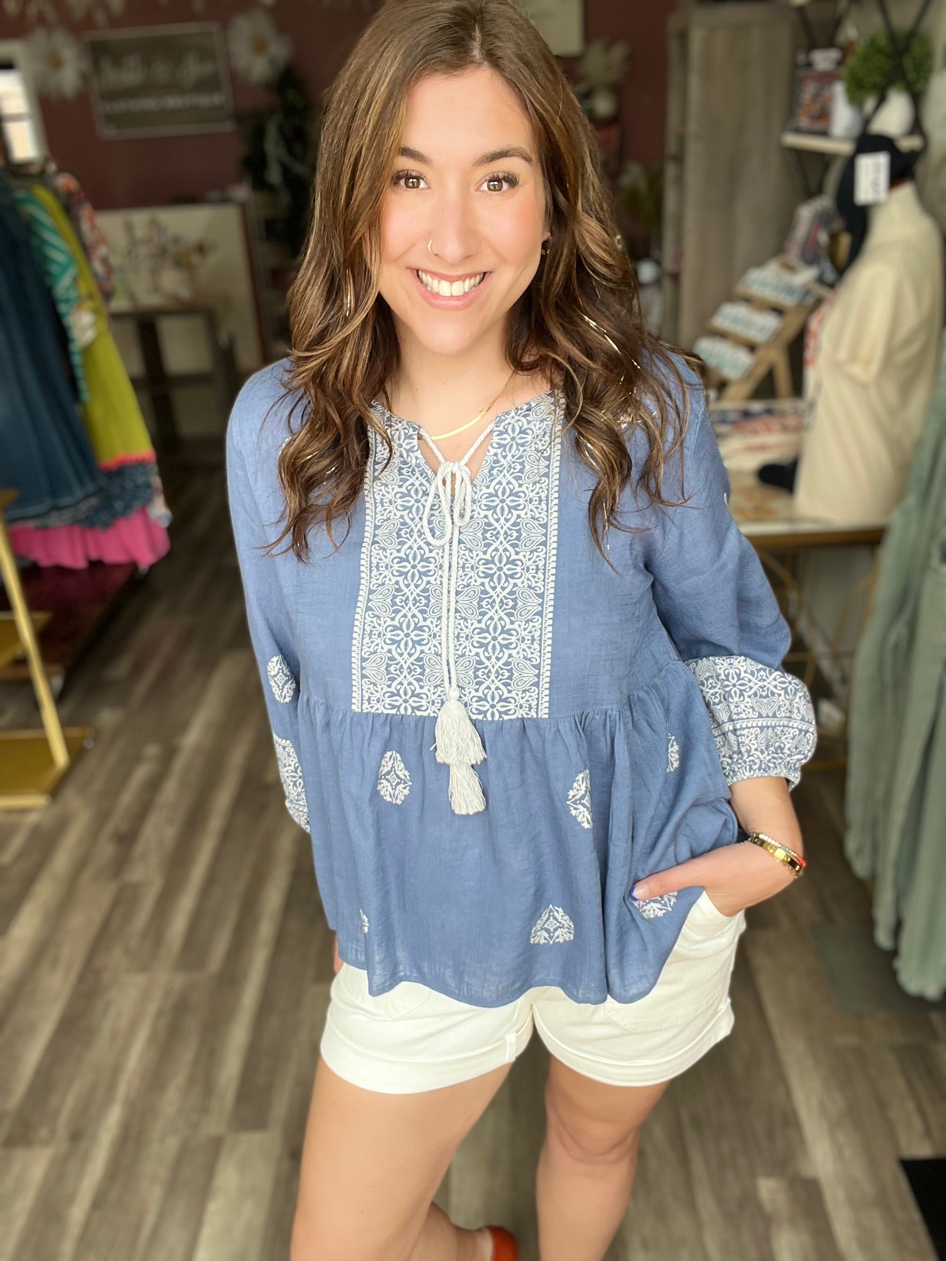 Sky Stitch Top