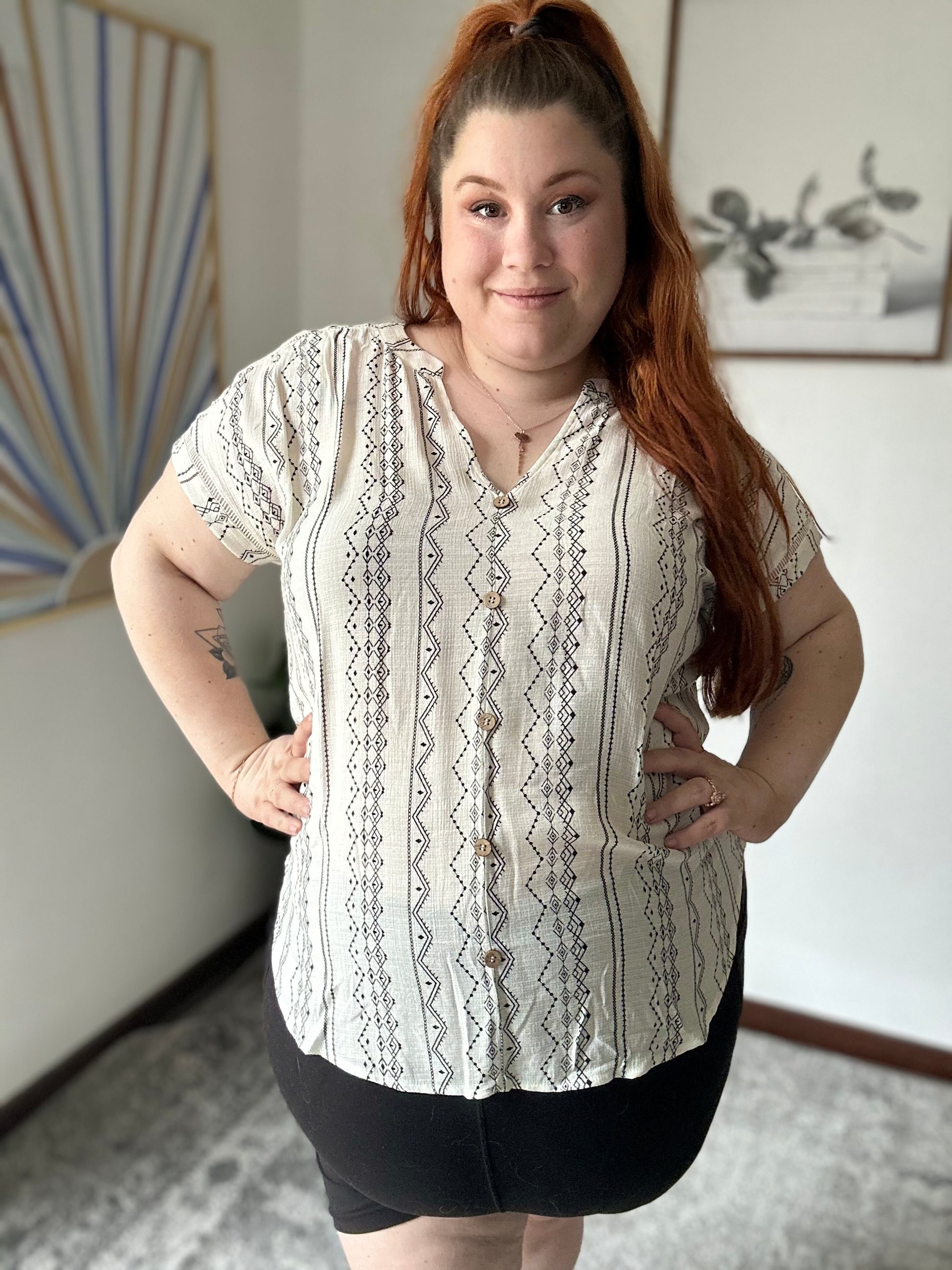 Geo Pattern Button Down