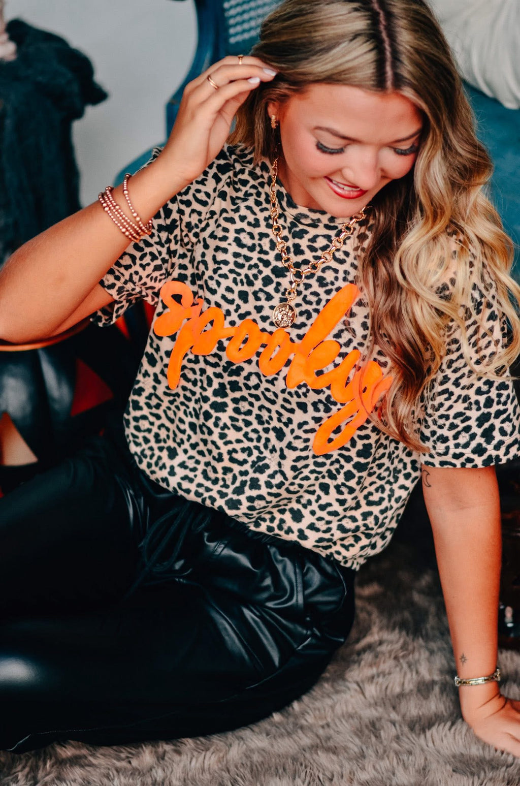 Southern Bliss Spooky Leopard Tee