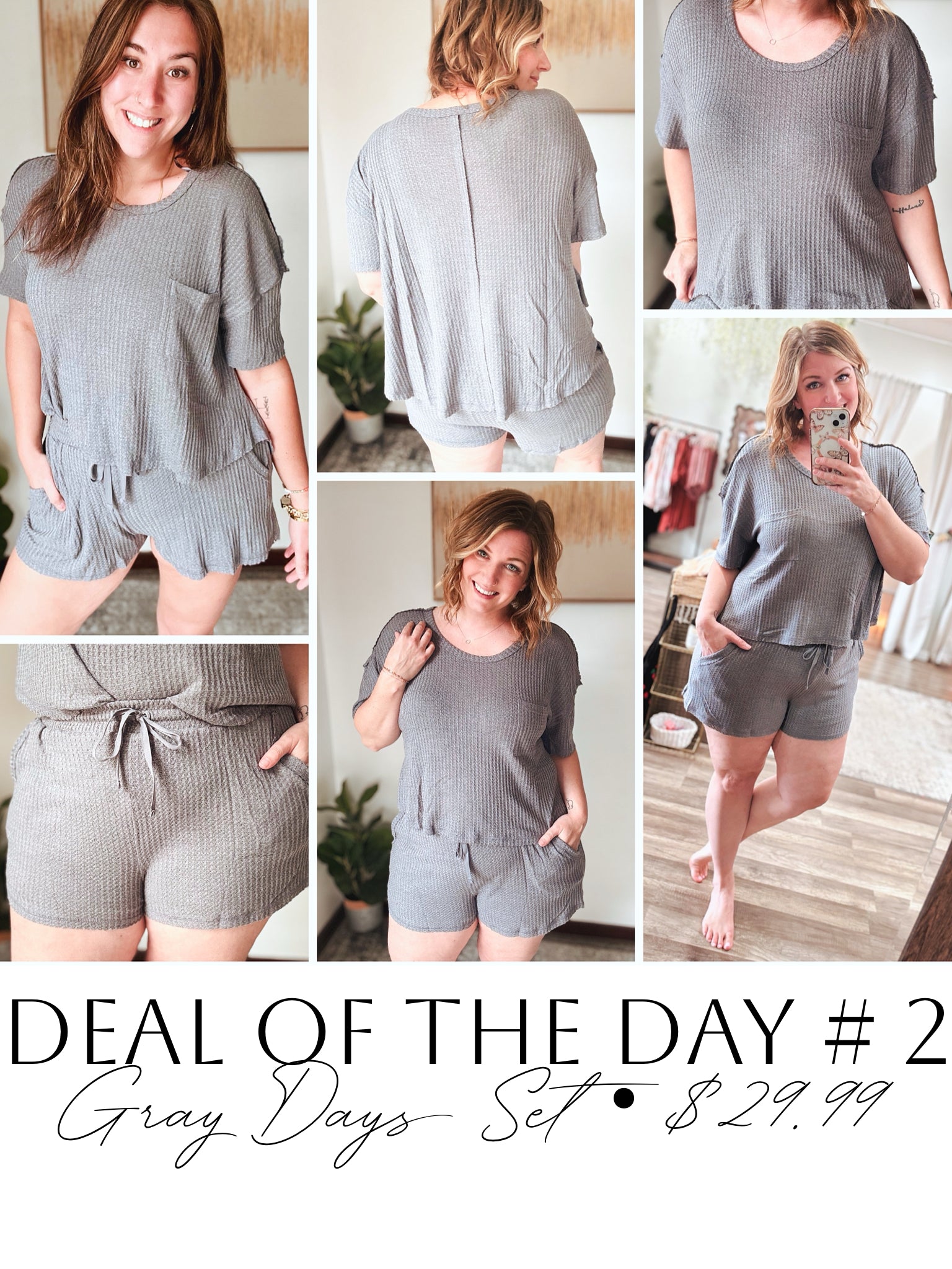 DOTD Gray Days Shorts Set