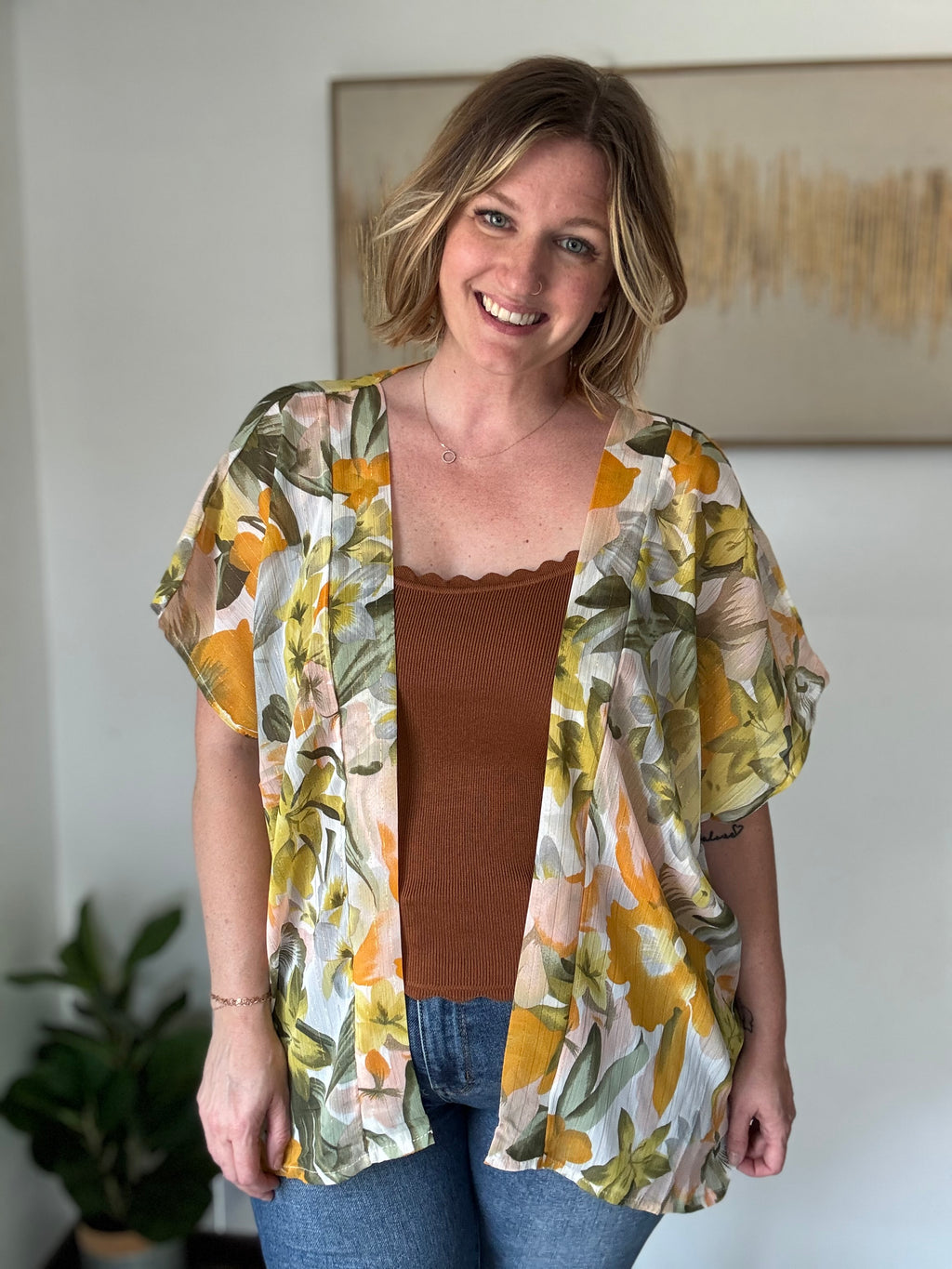 Yellow Floral Kimono