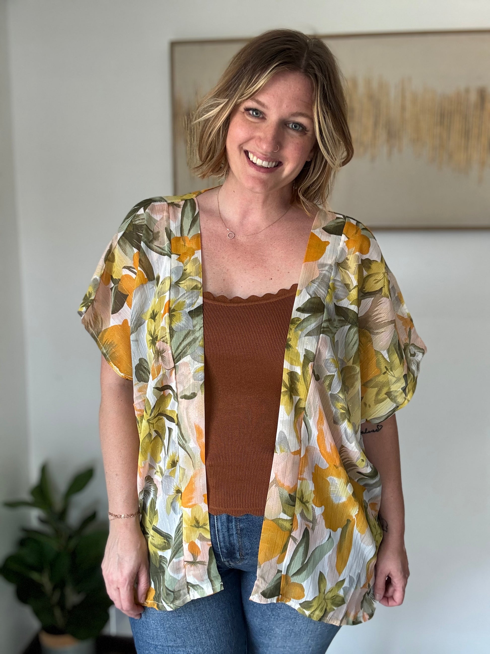 Yellow Floral Kimono