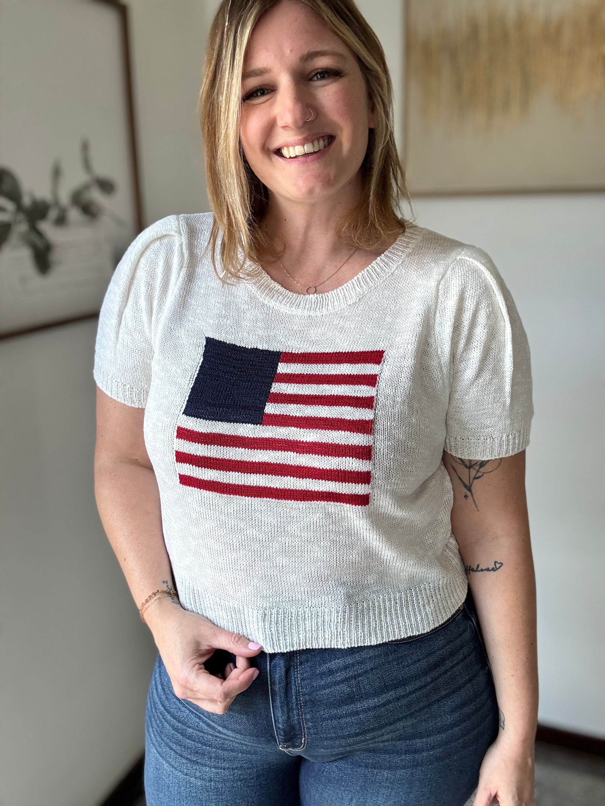 American Girl Knit Top