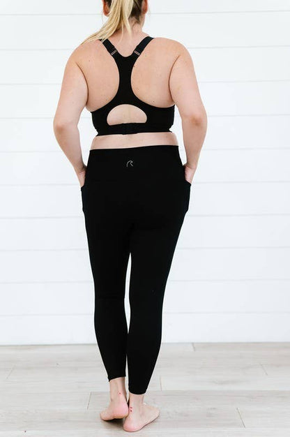 Coral Reef Black Pocket Leggings