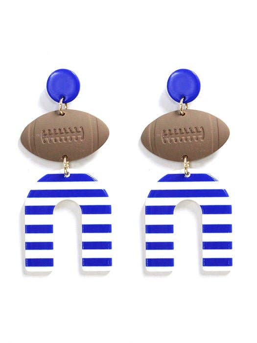 Football Horseshoe Dangle Earrings