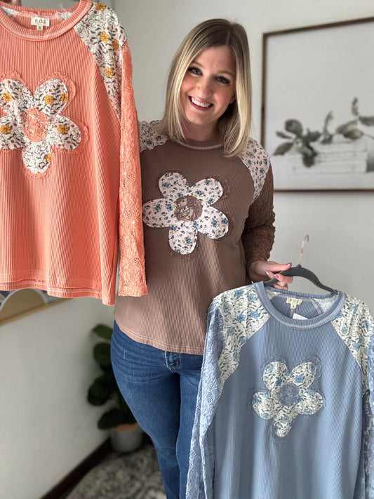 Flowers and Lace Top