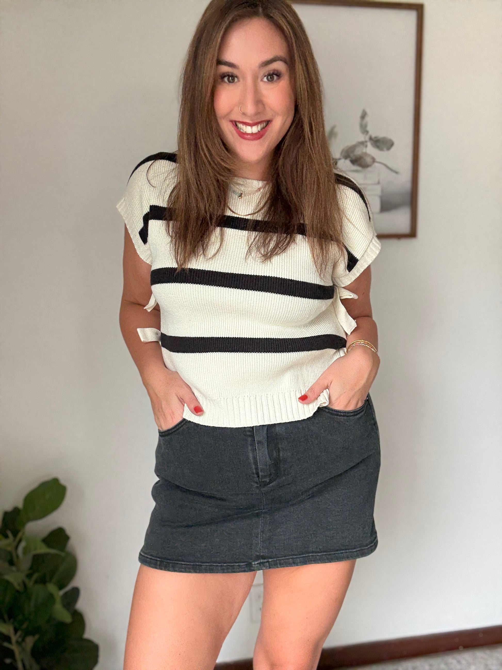 Little Black Jean Skort
