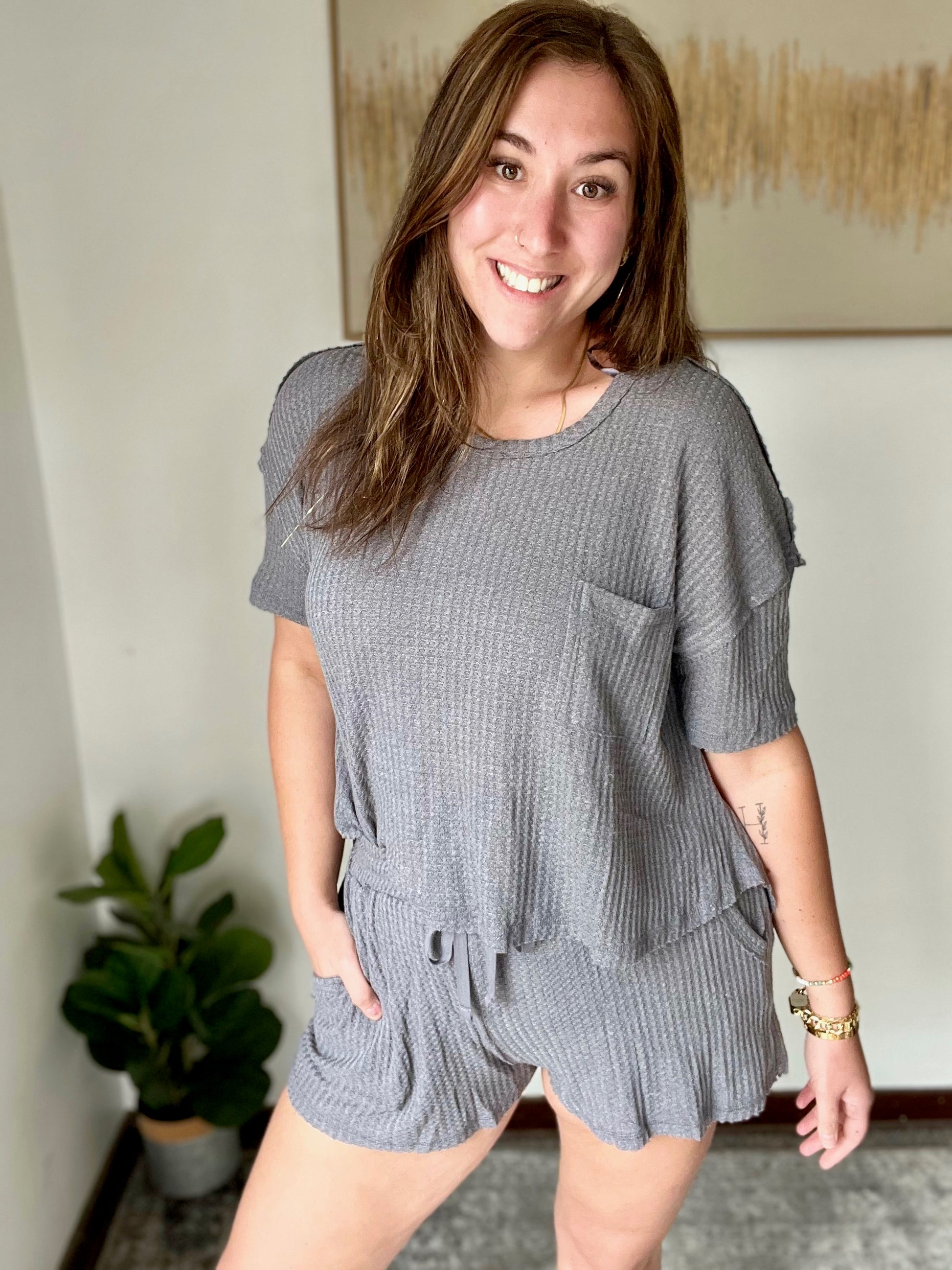 DOTD Gray Days Shorts Set