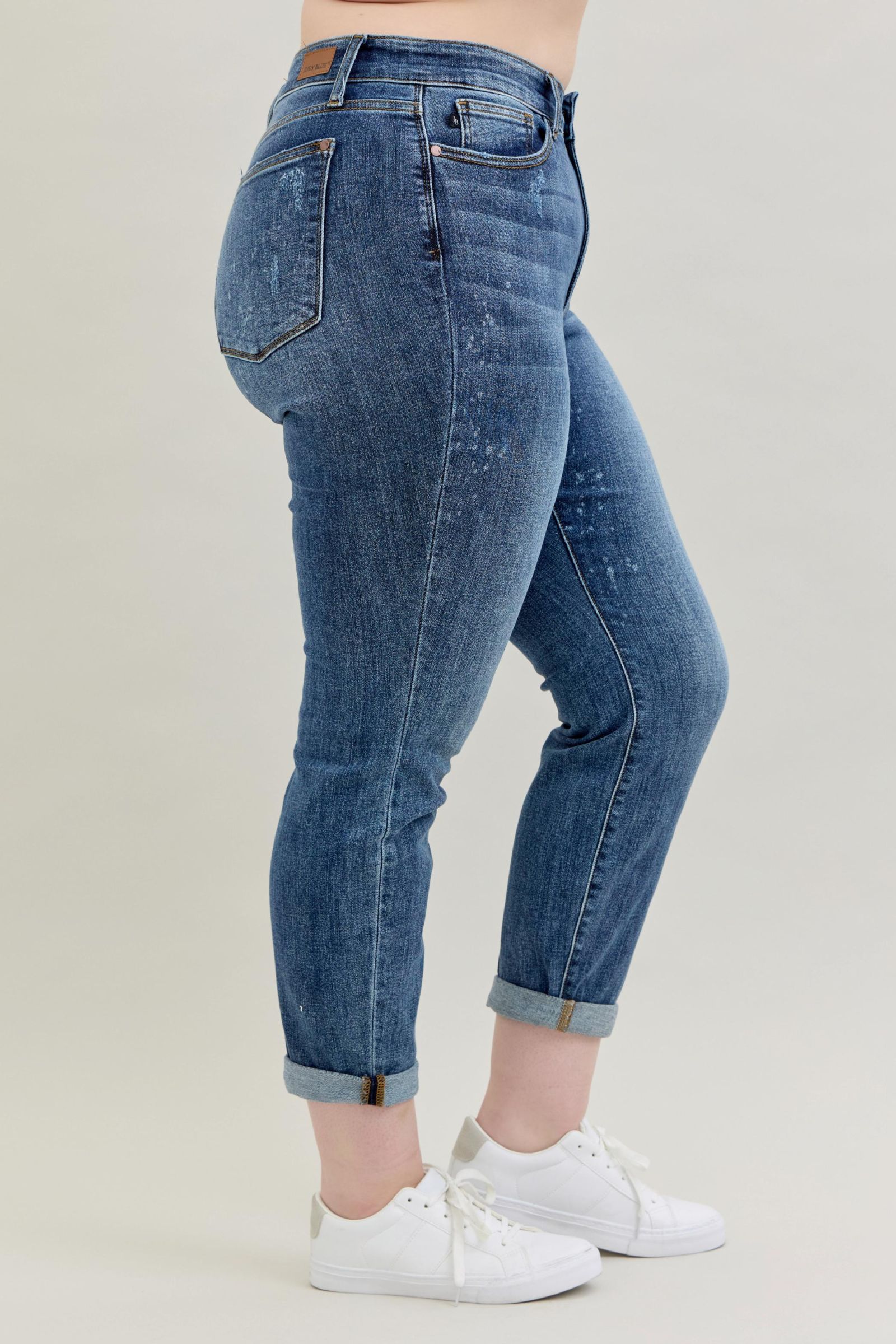 Judy Blue Bleach Splash Boyfriend Jeans