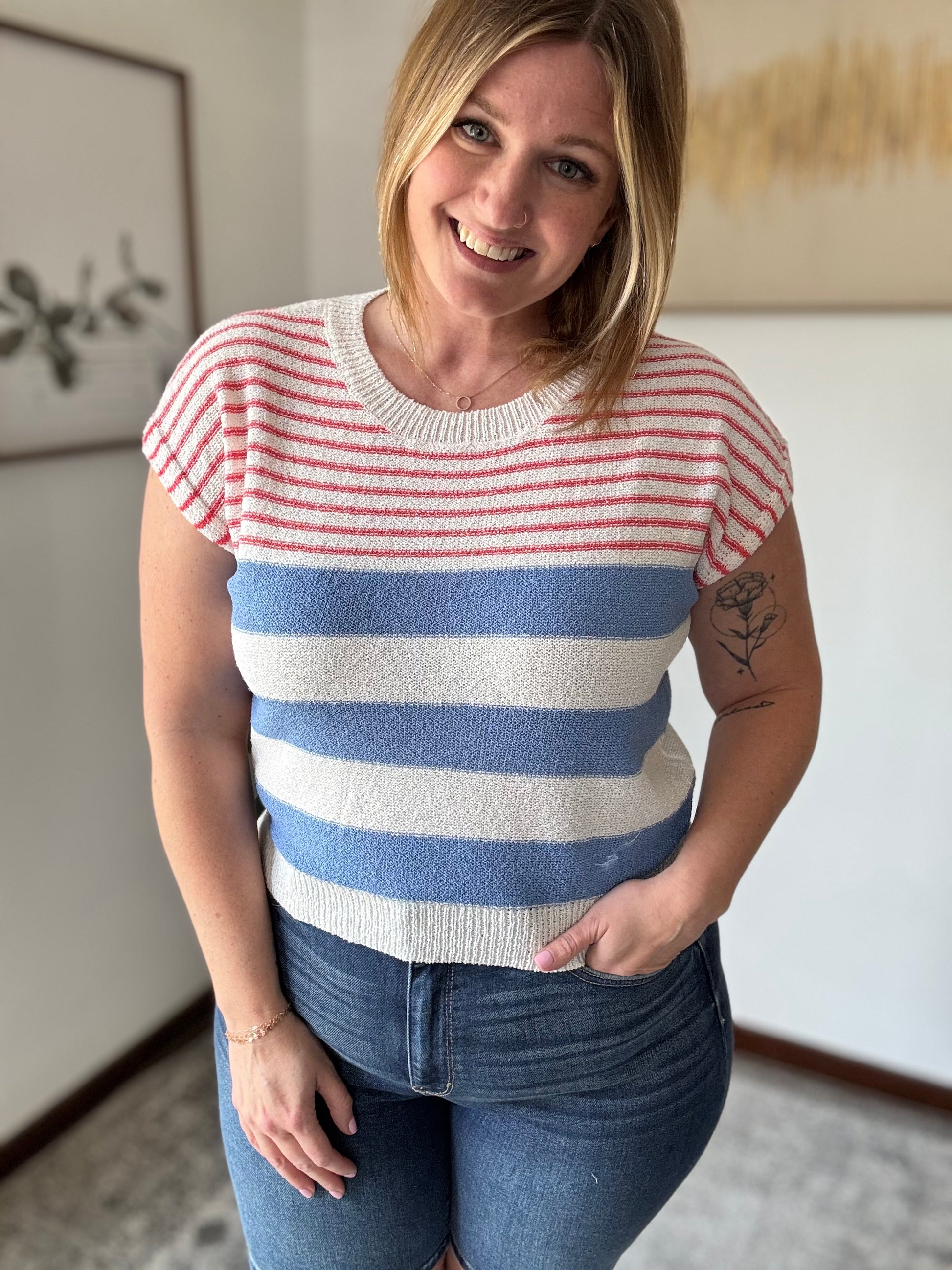 All Stripes Knit Top