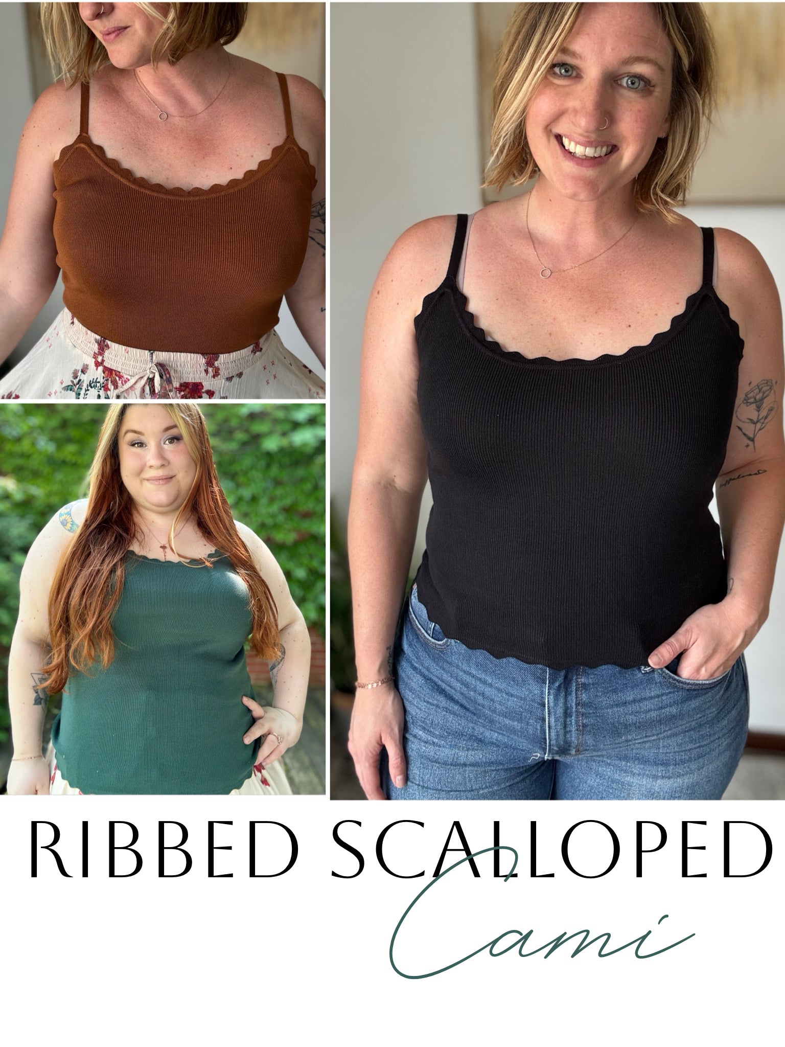 Ribbed Scalloped Cami