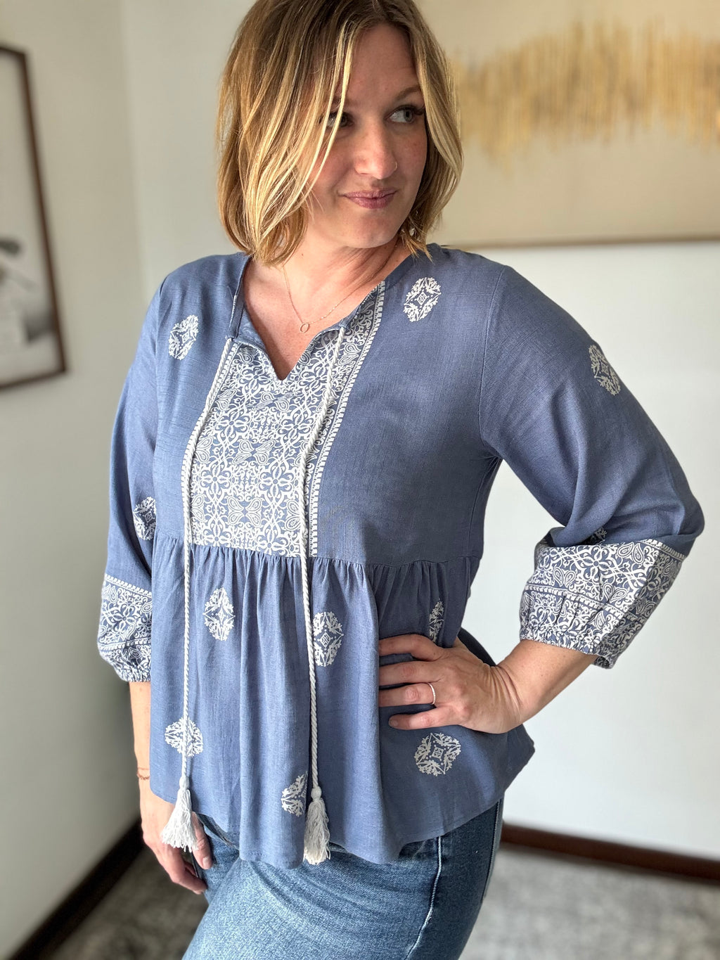 Sky Stitch Top
