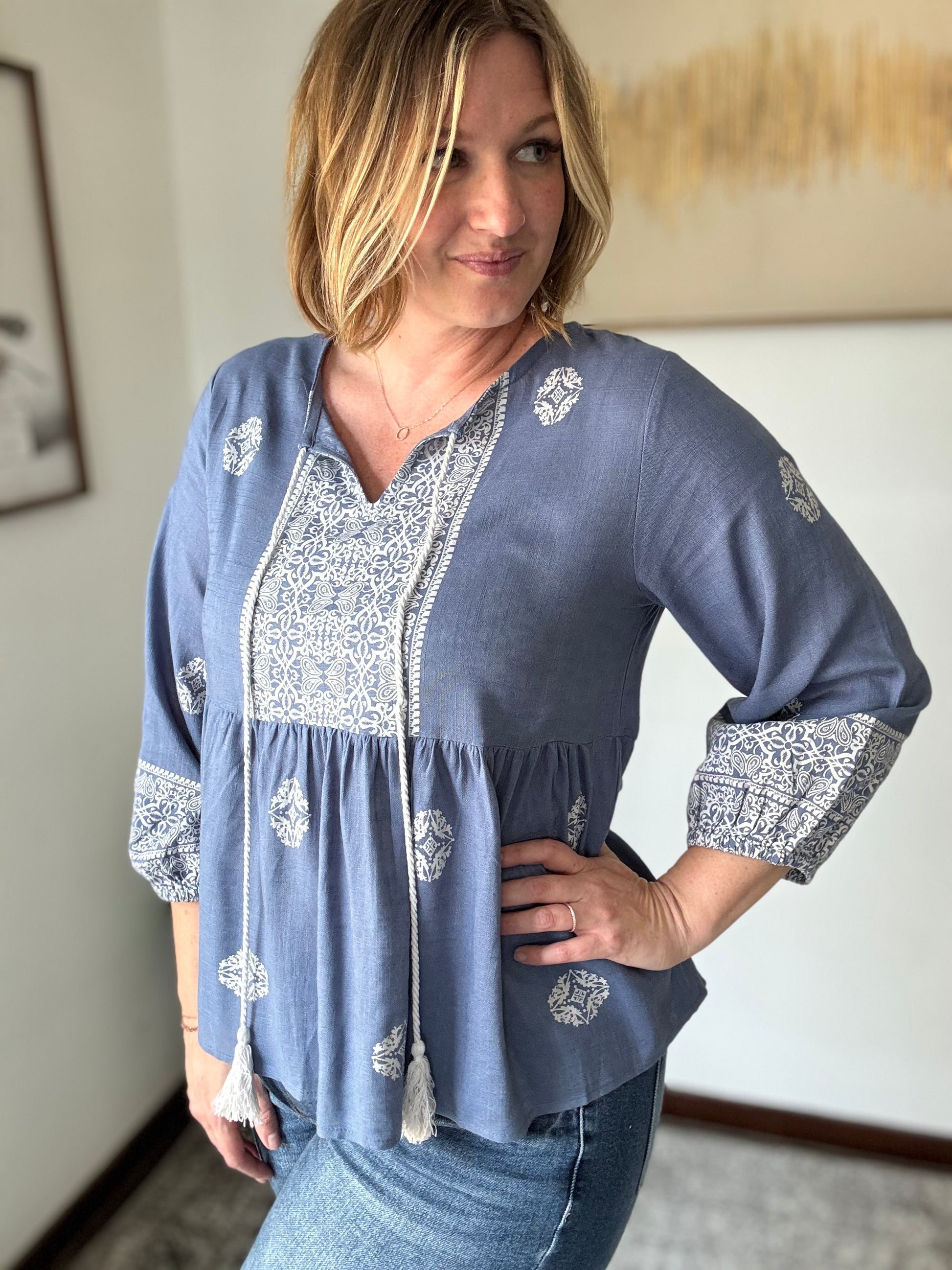 Sky Stitch Top