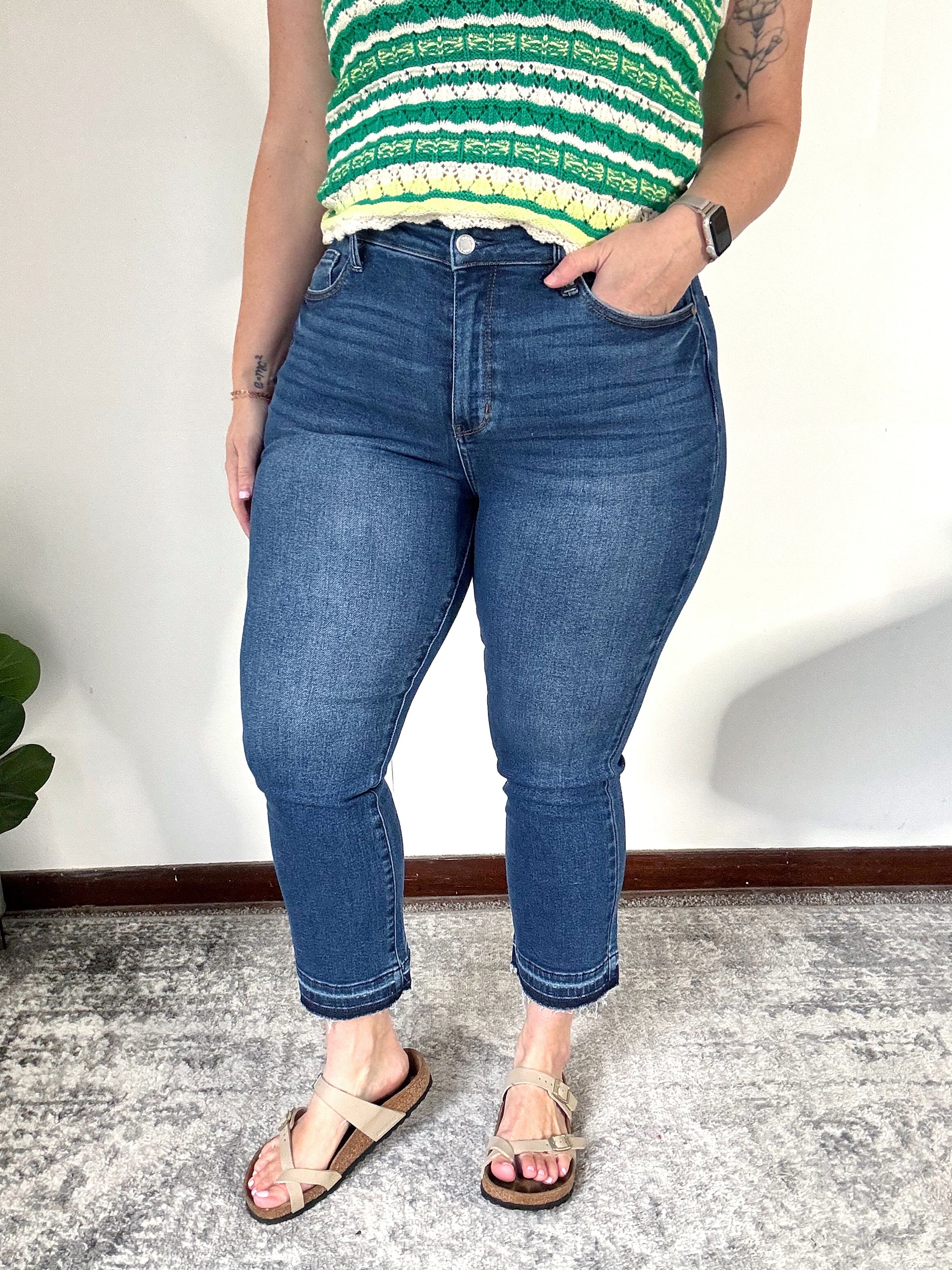 Judy Blue Crop Kick Flare Jeans