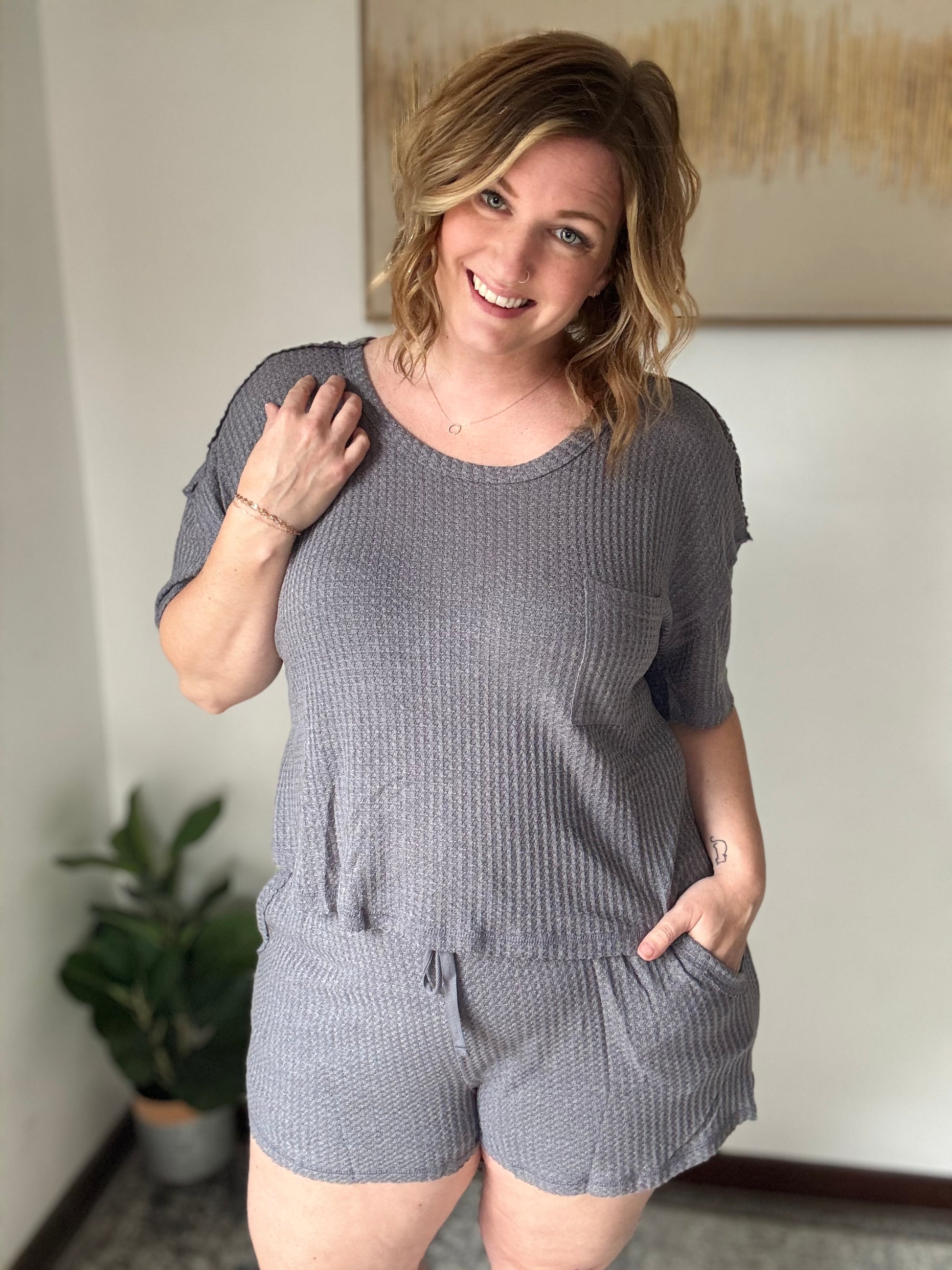DOTD Gray Days Shorts Set