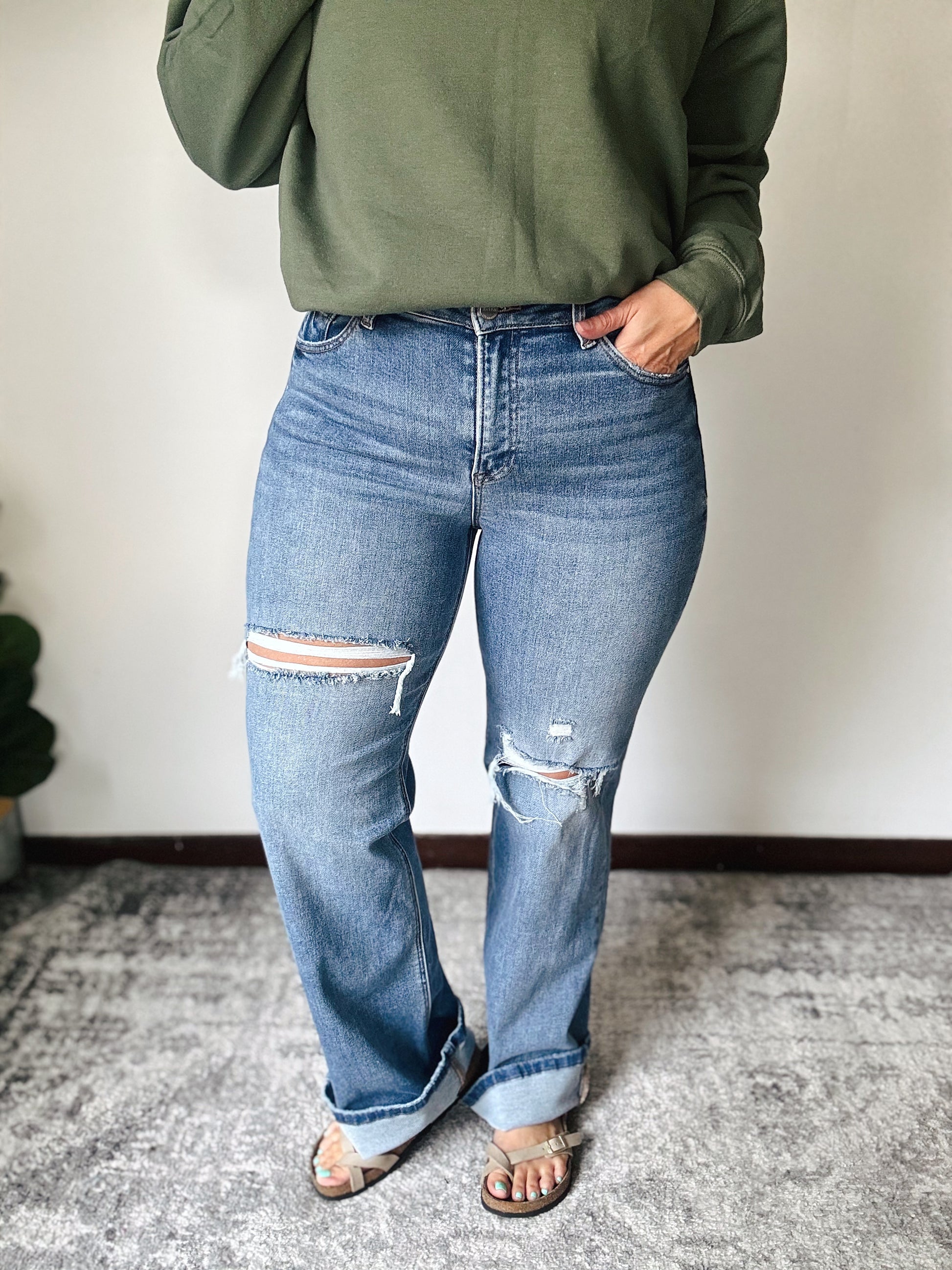 Risen So-Cal Distressed Wide Legs