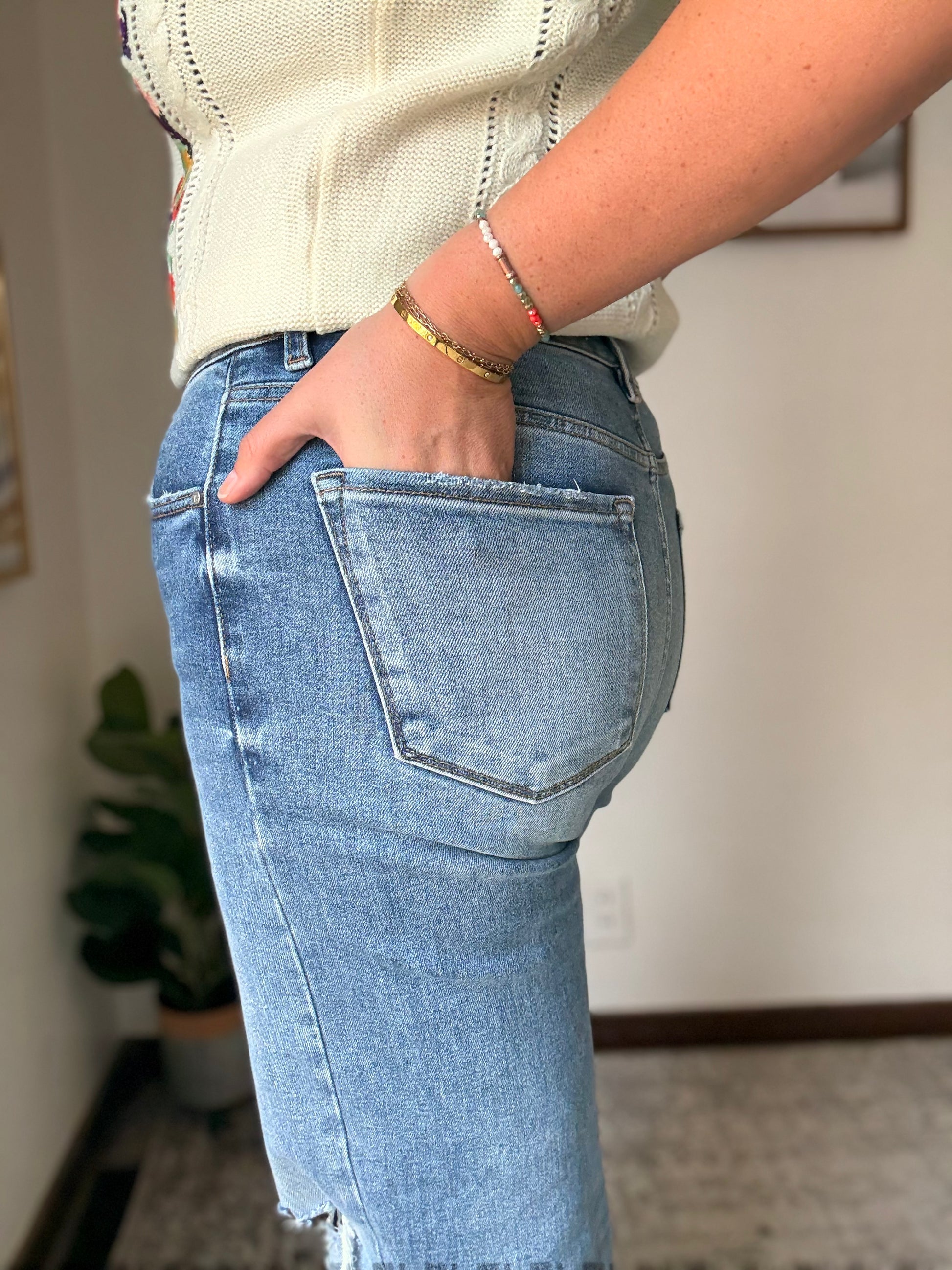 Risen So-Cal Distressed Wide Legs