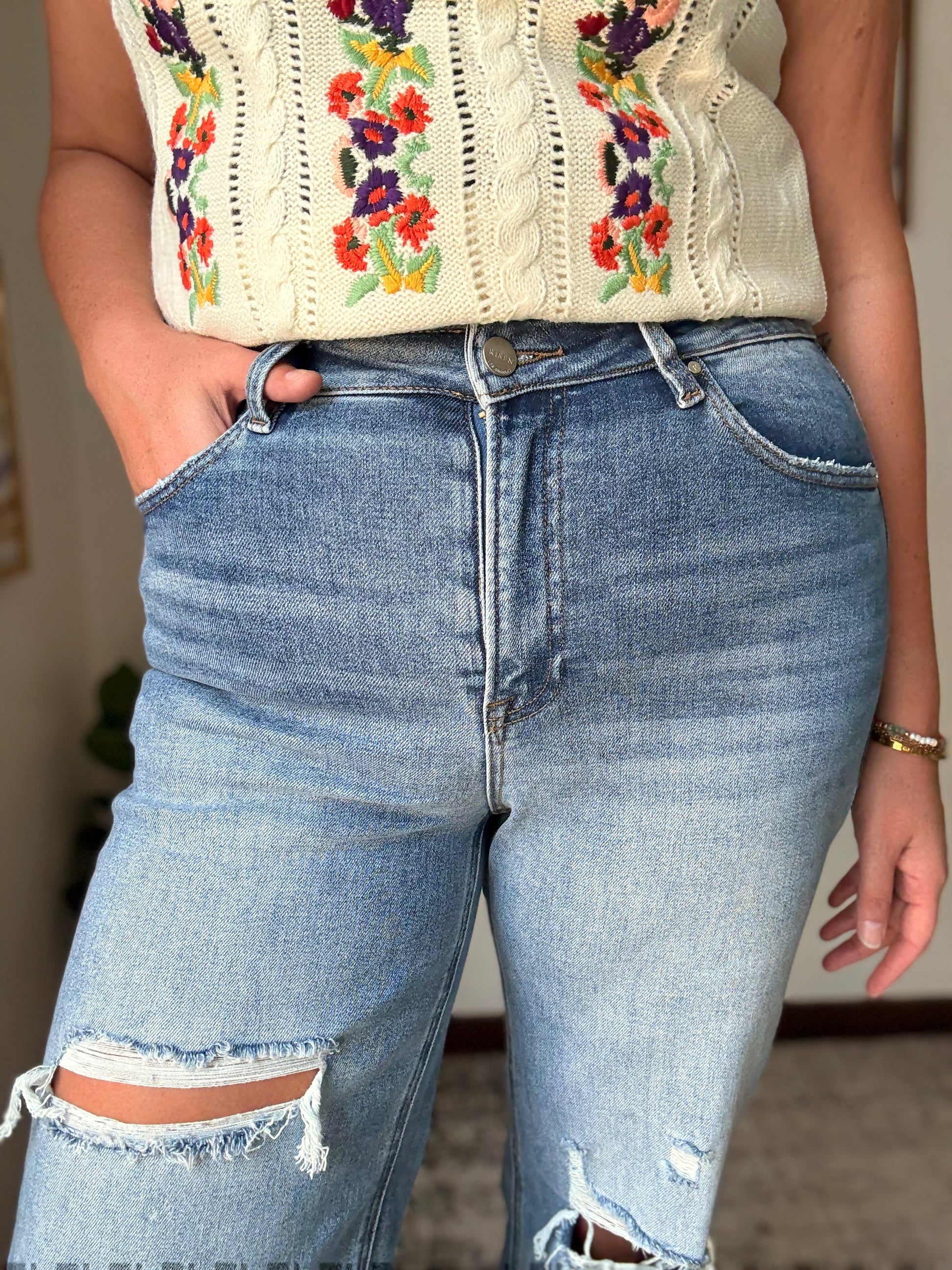 Risen So-Cal Distressed Wide Legs
