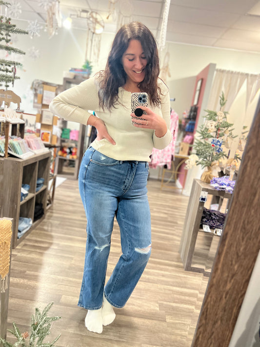 Judy Blue Tummy Control High Rise Straight Jean
