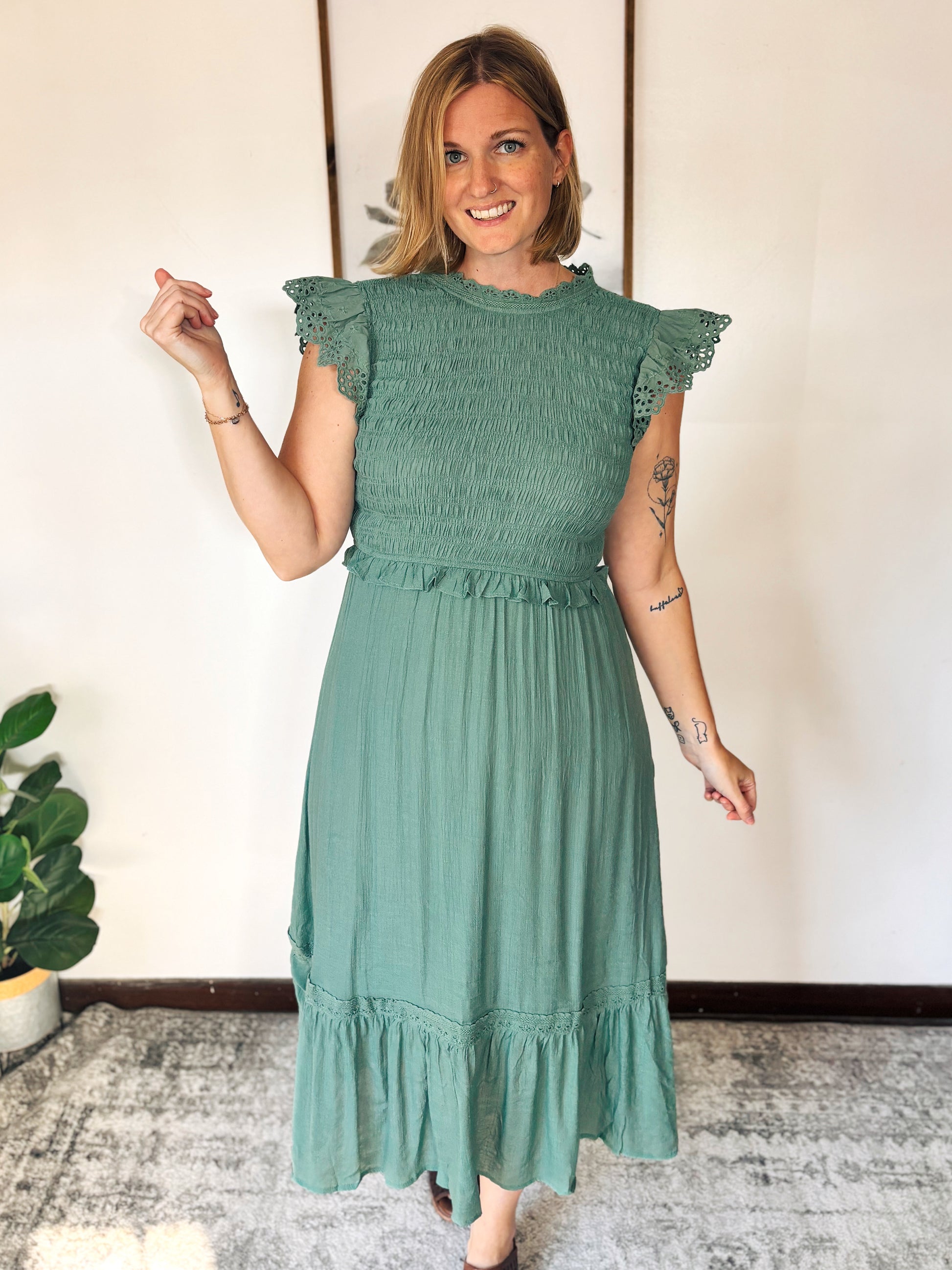 Butterfly Eyelet Dress