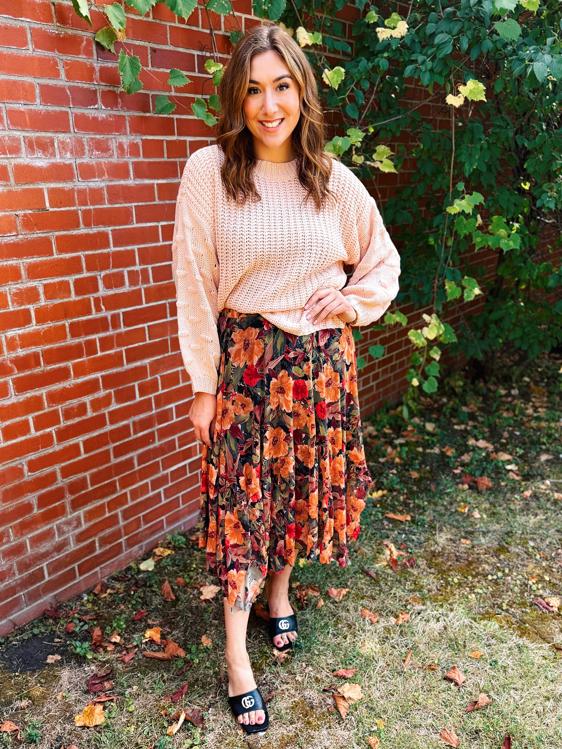 Autumn Leaves Falling Skirt