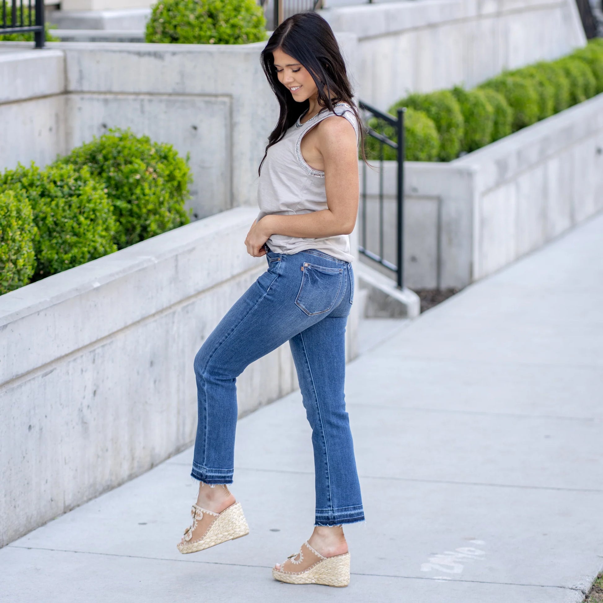 Judy Blue Crop Kick Flare Jeans