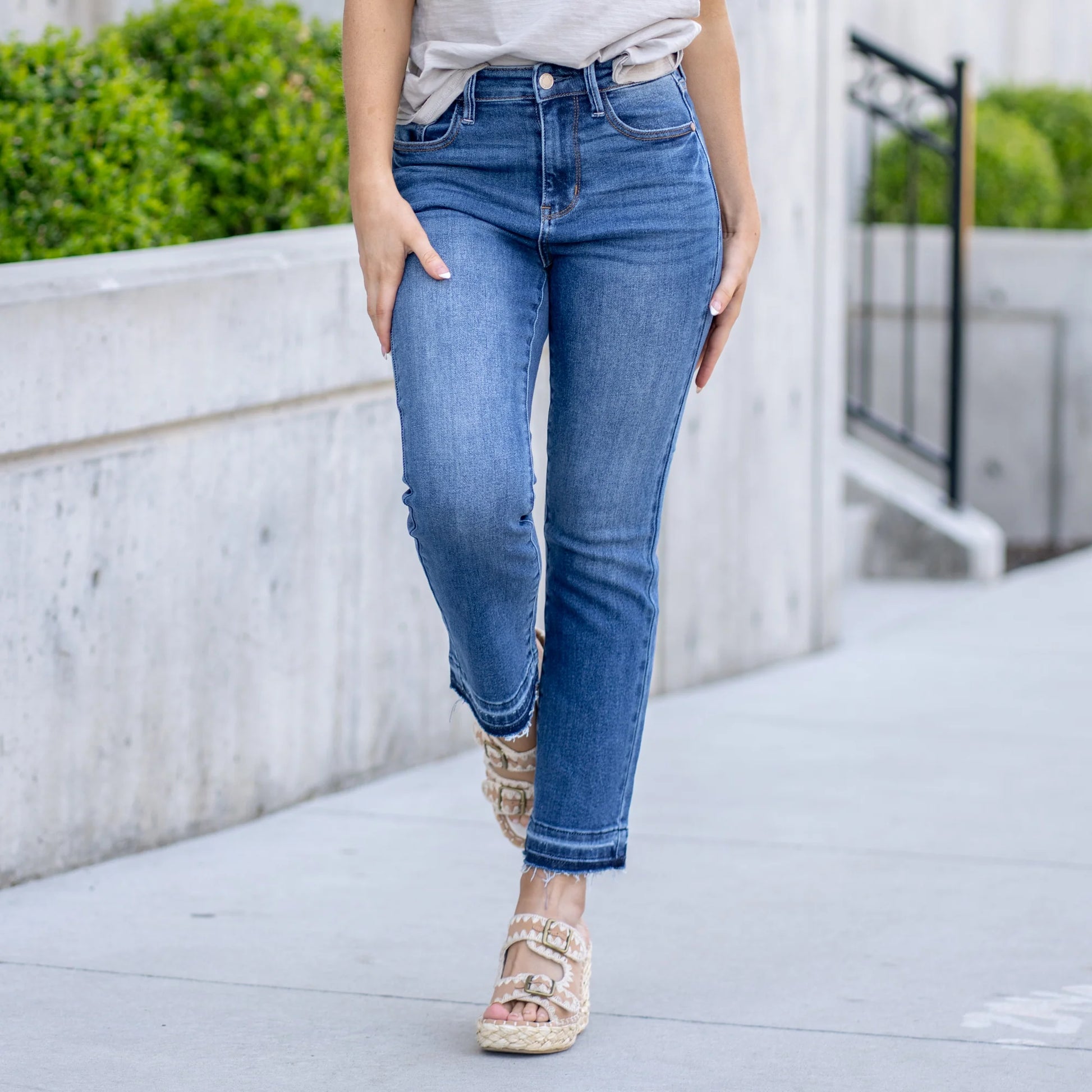 Judy Blue Crop Kick Flare Jeans