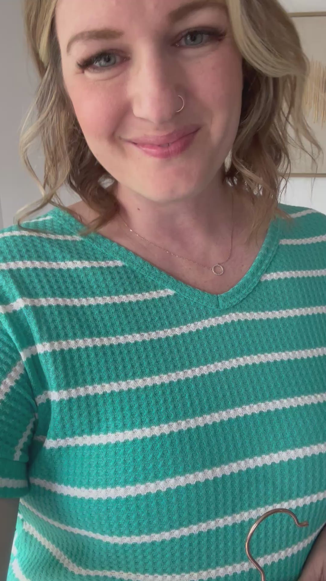 DOTD Striped Waffle Knit Top